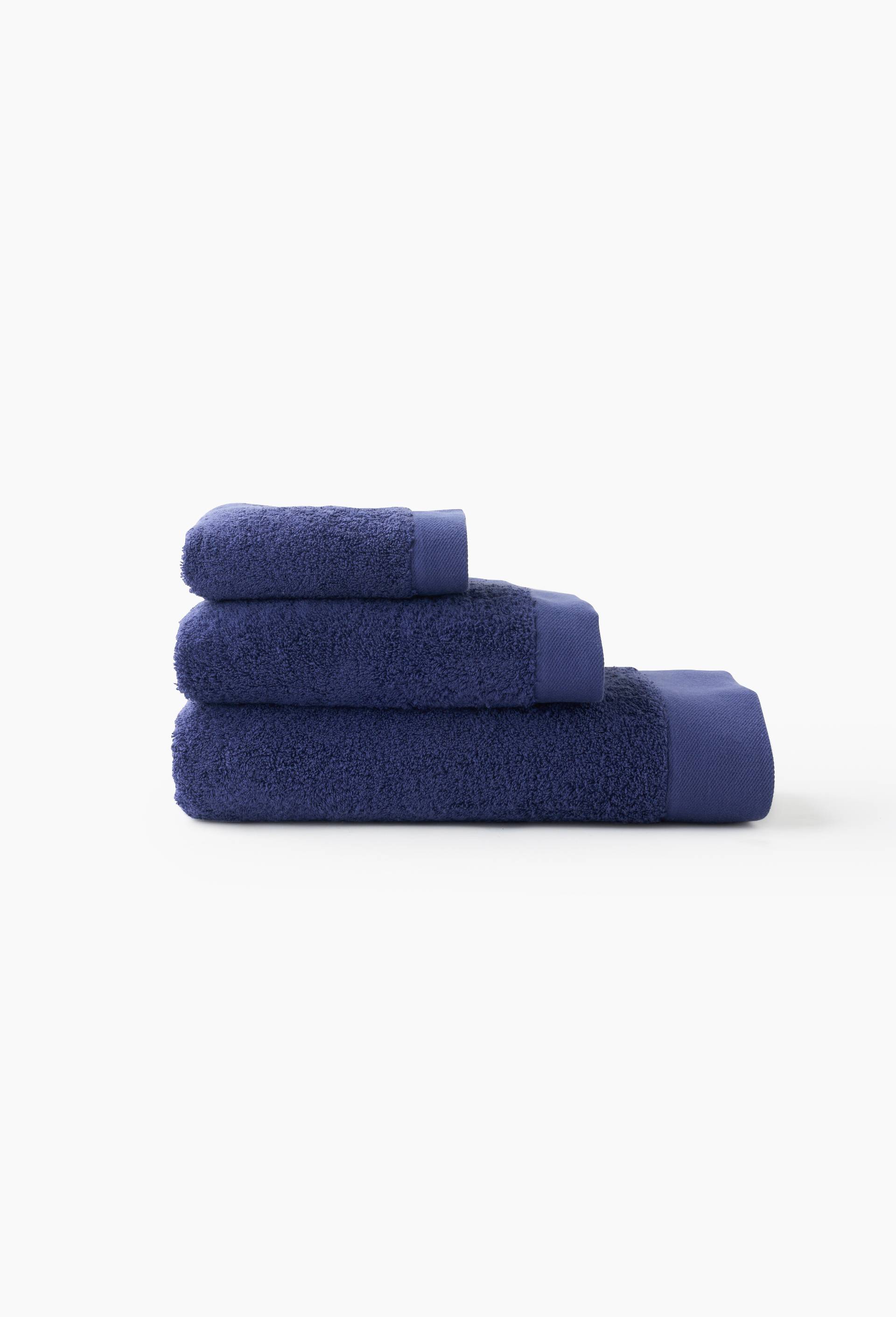 Serviette de bain unie, en coton BIO GOTS, Bleu foncé, swatch image
