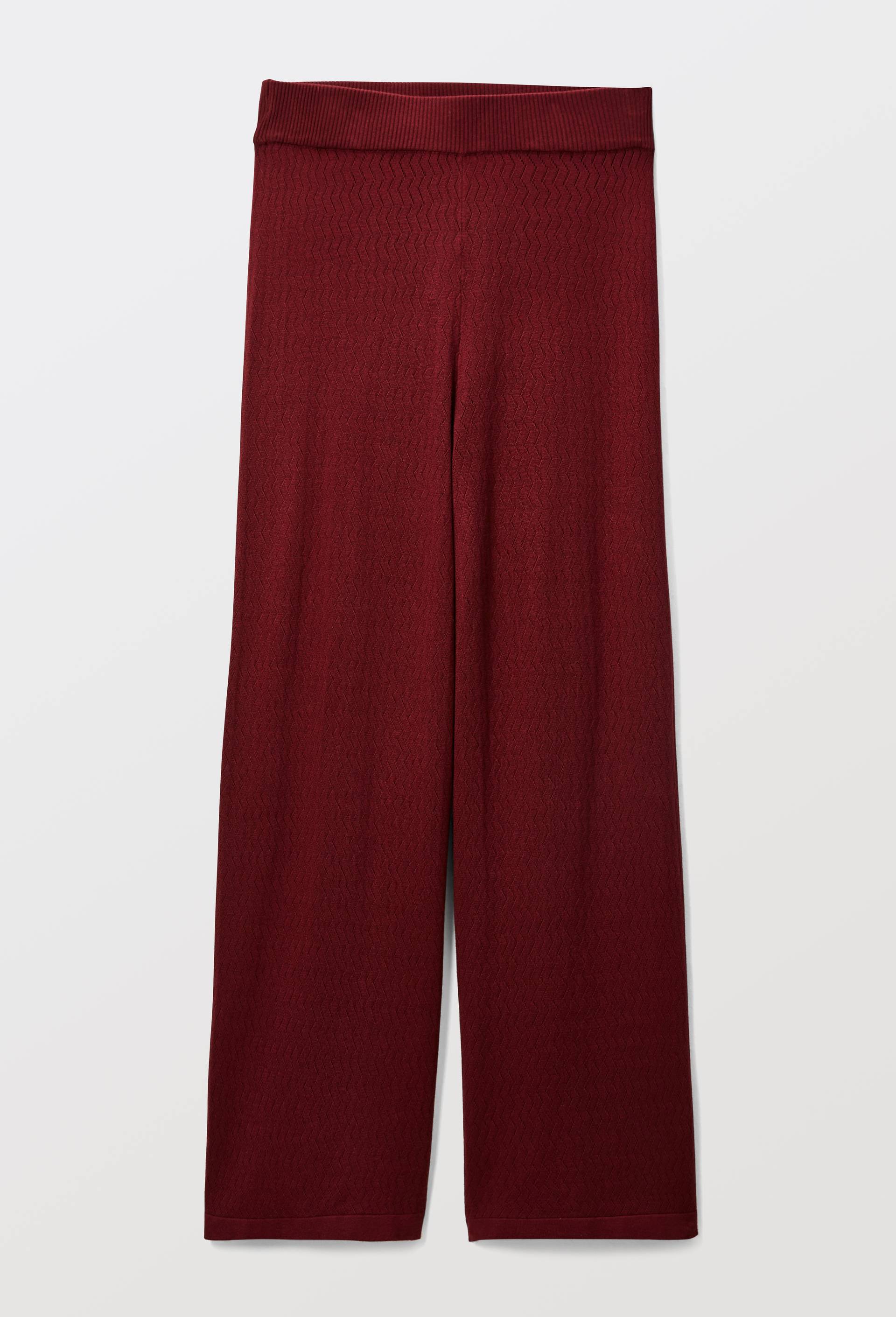 Pantalon en maille uni, Rouge fonc&eacute;, large image number 2.0