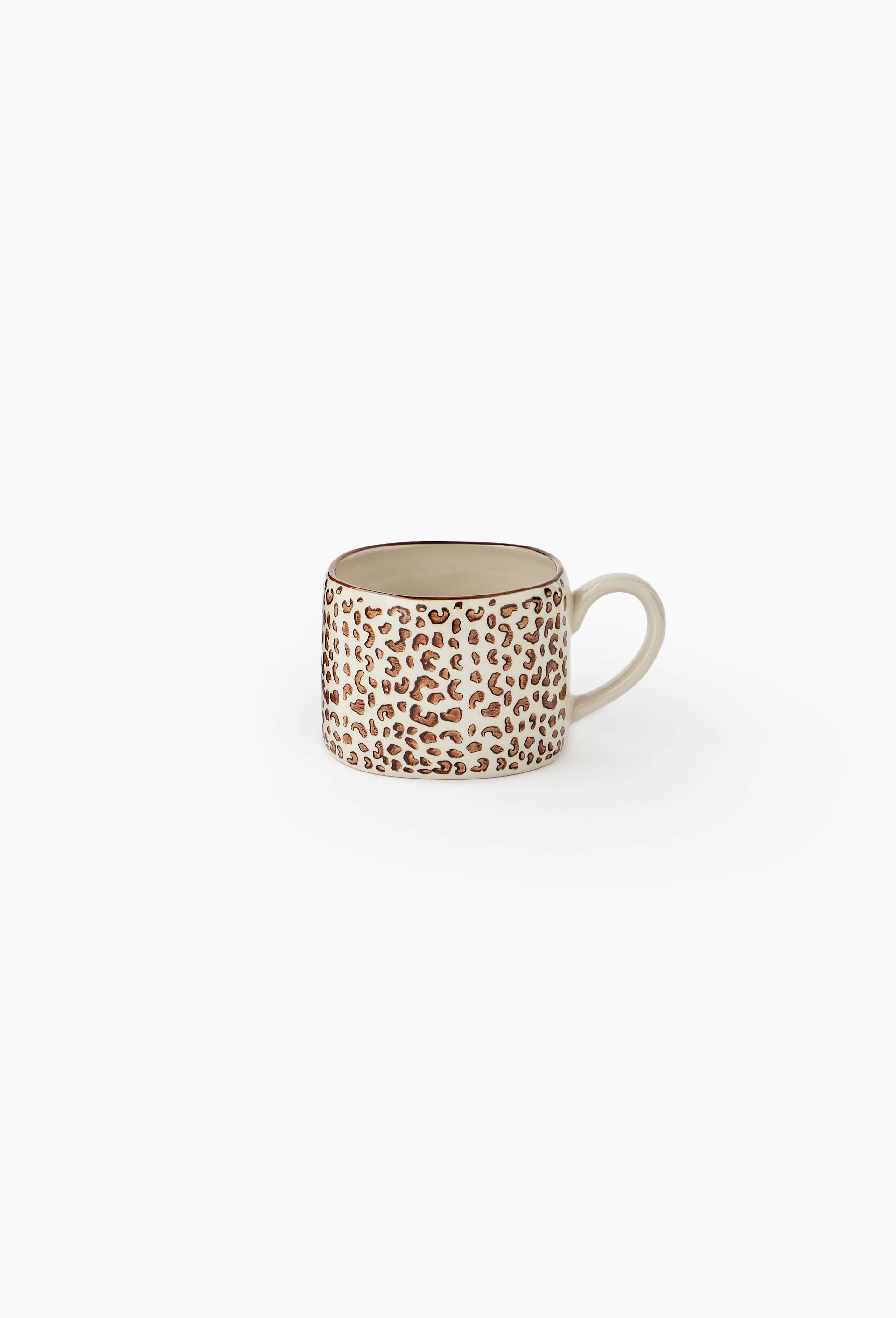 Mug peint &agrave; la main, 30cl, Ecru, large image number 1