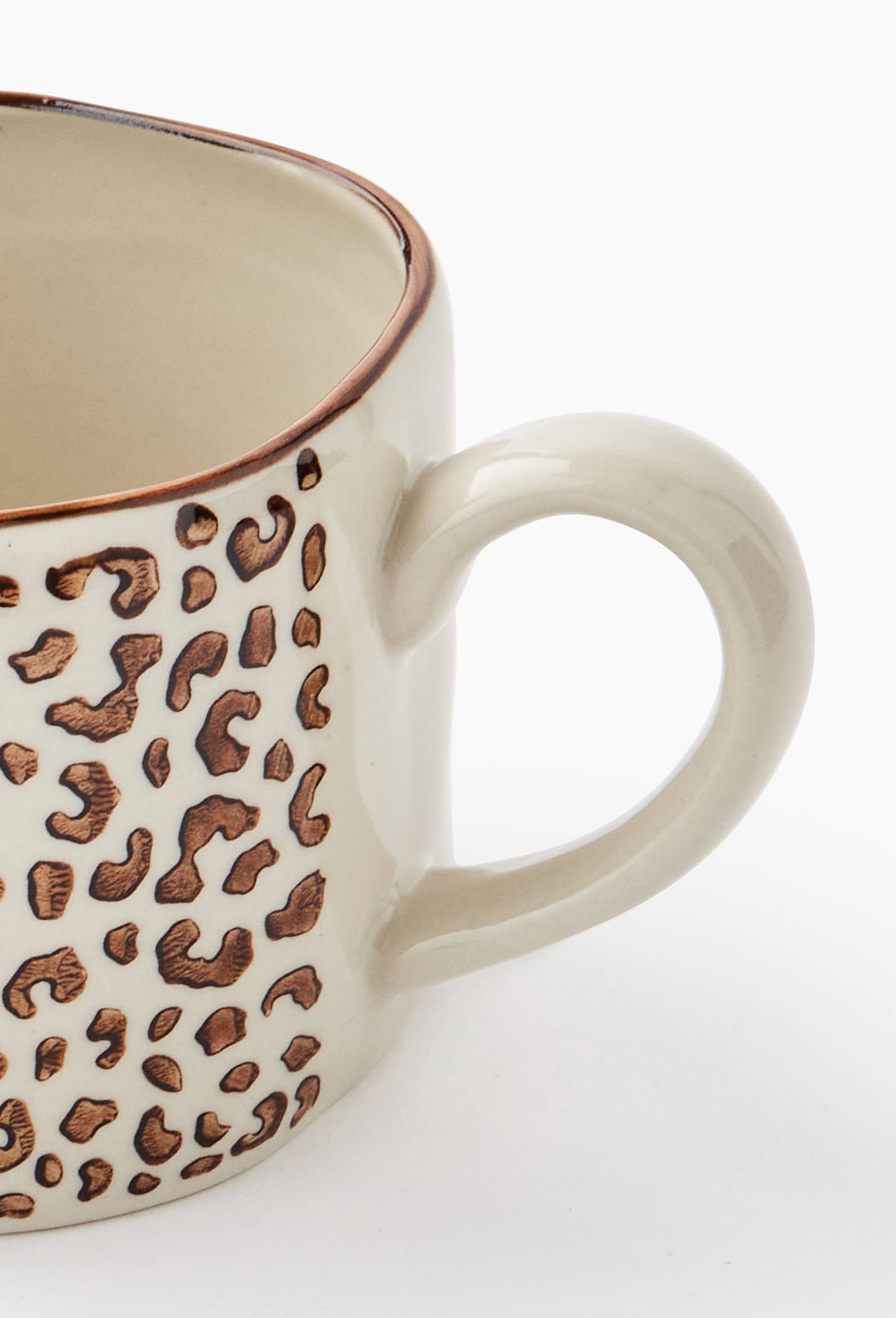 Mug peint &agrave; la main, 30cl, Ecru, large image number 2.0