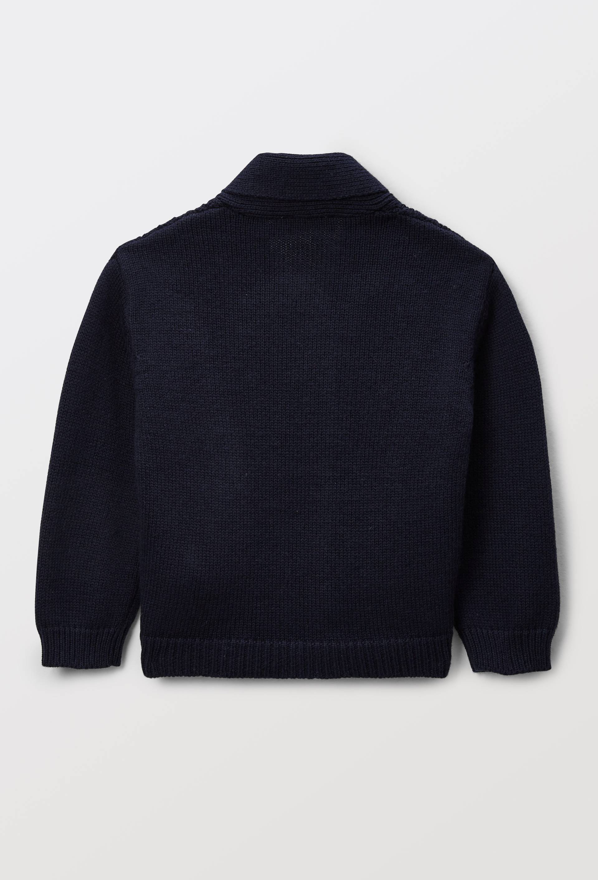 Cardigan tricot &agrave; col ch&acirc;le contenant du coton, Bleu fonc&eacute;, large image number 2