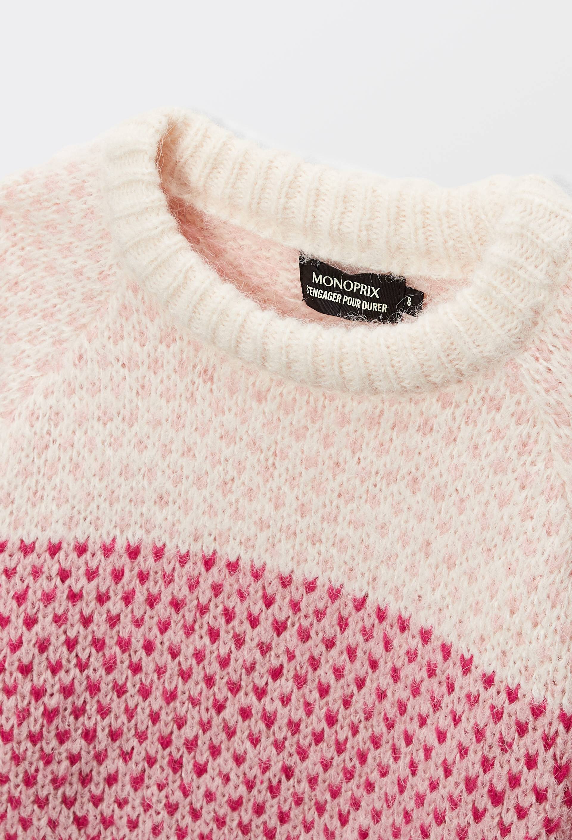 Pull multicolore, Rose clair, large image number 2