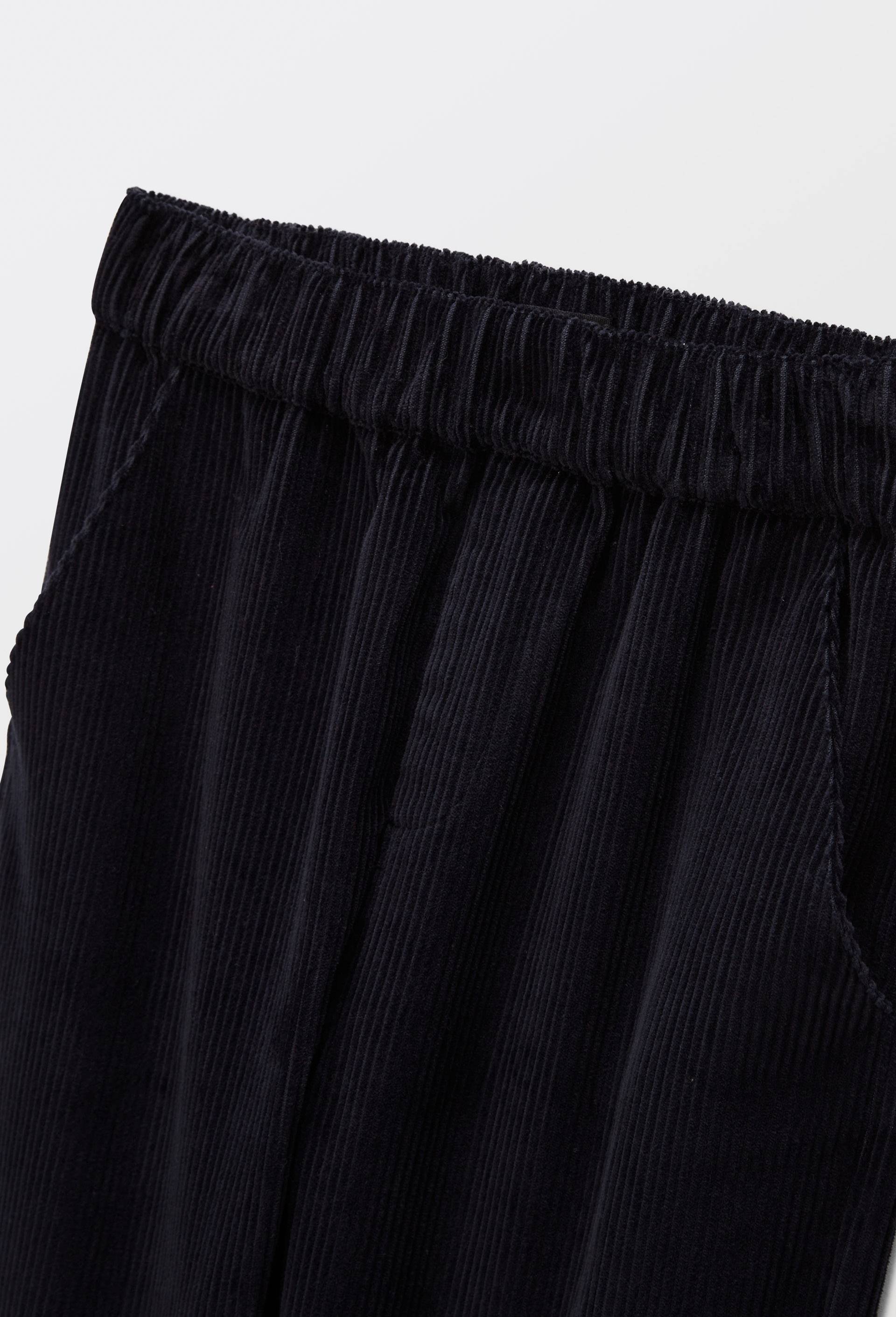 Pantalon droit &eacute;lastiqu&eacute; en velours c&ocirc;tel&eacute;, Bleu fonc&eacute;, large image number 2