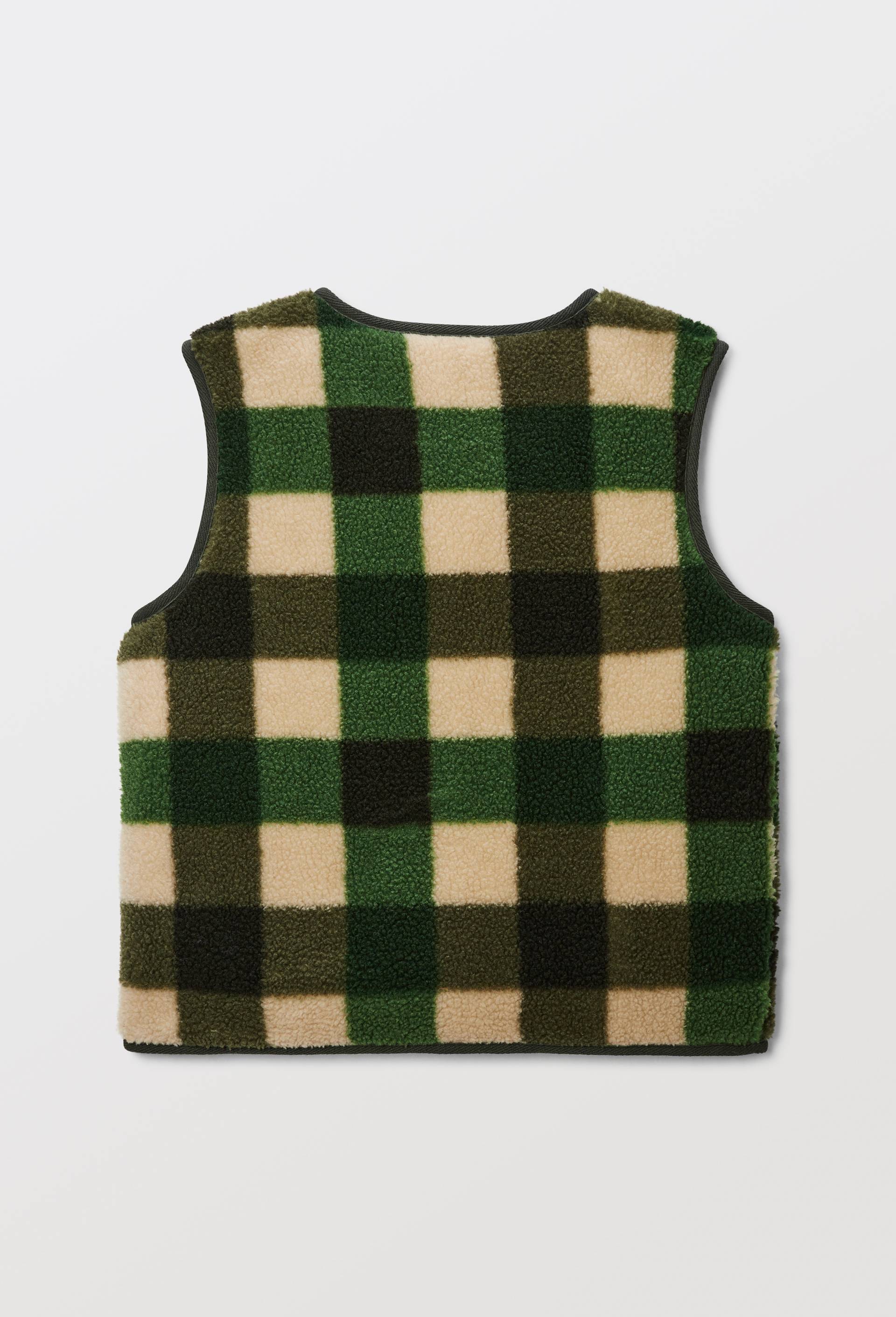 Gilet sans manches et r&eacute;versible en sherpa, Vert, large image number 1