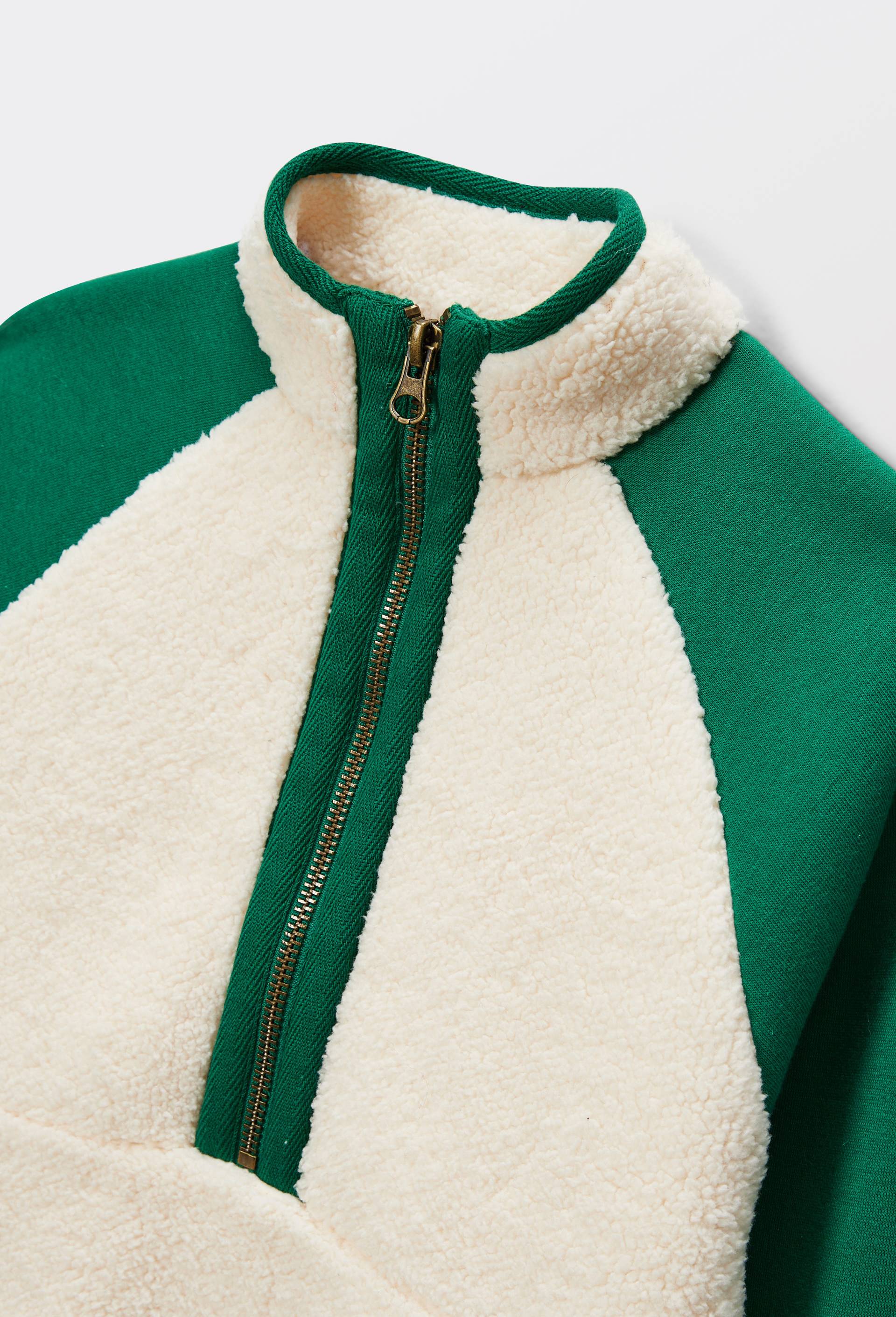 Sweat en sherpa avec poche kangourou, Vert, large image number 2