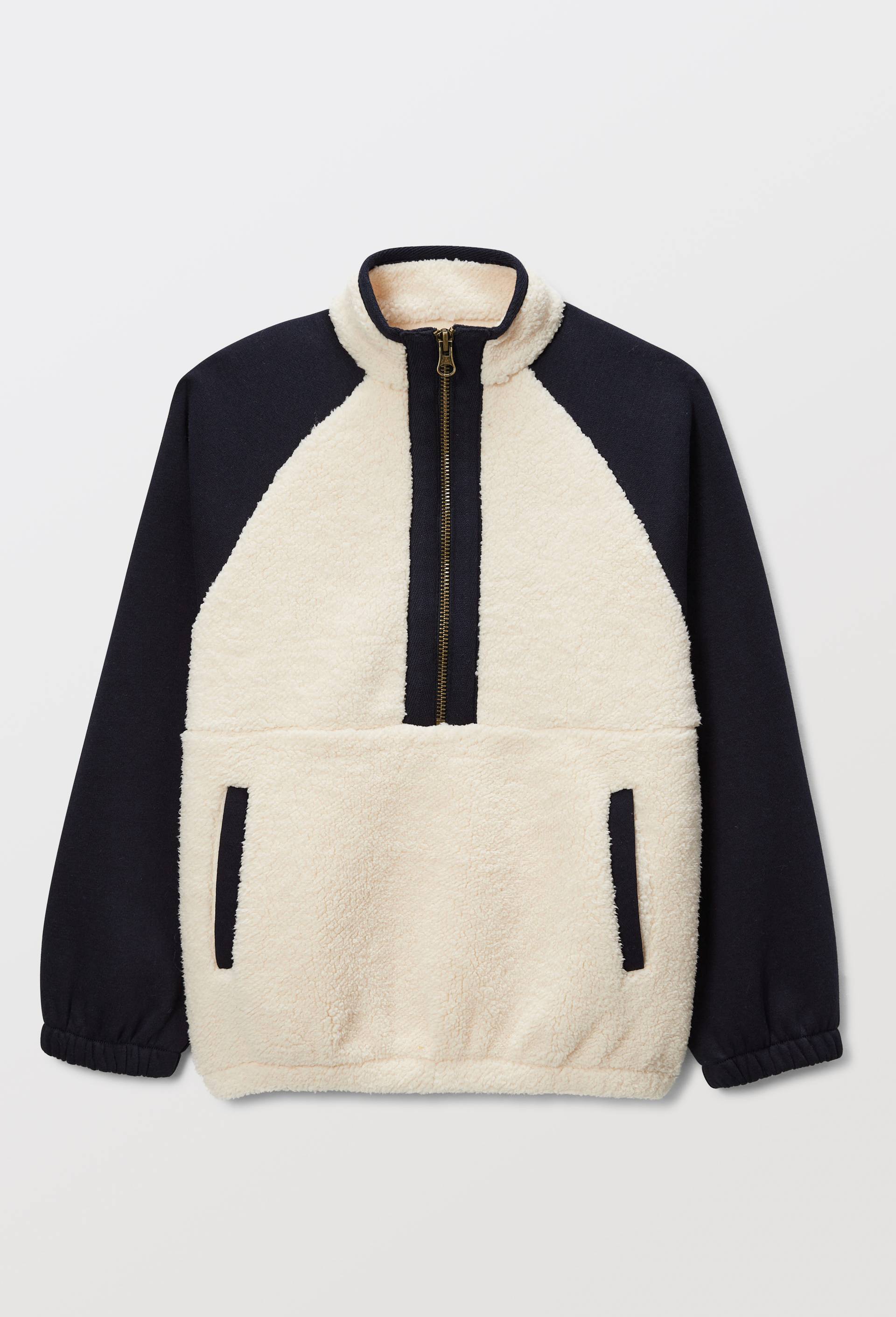 Sweat en sherpa avec poche kangourou, Bleu fonc&eacute;, large image number 0