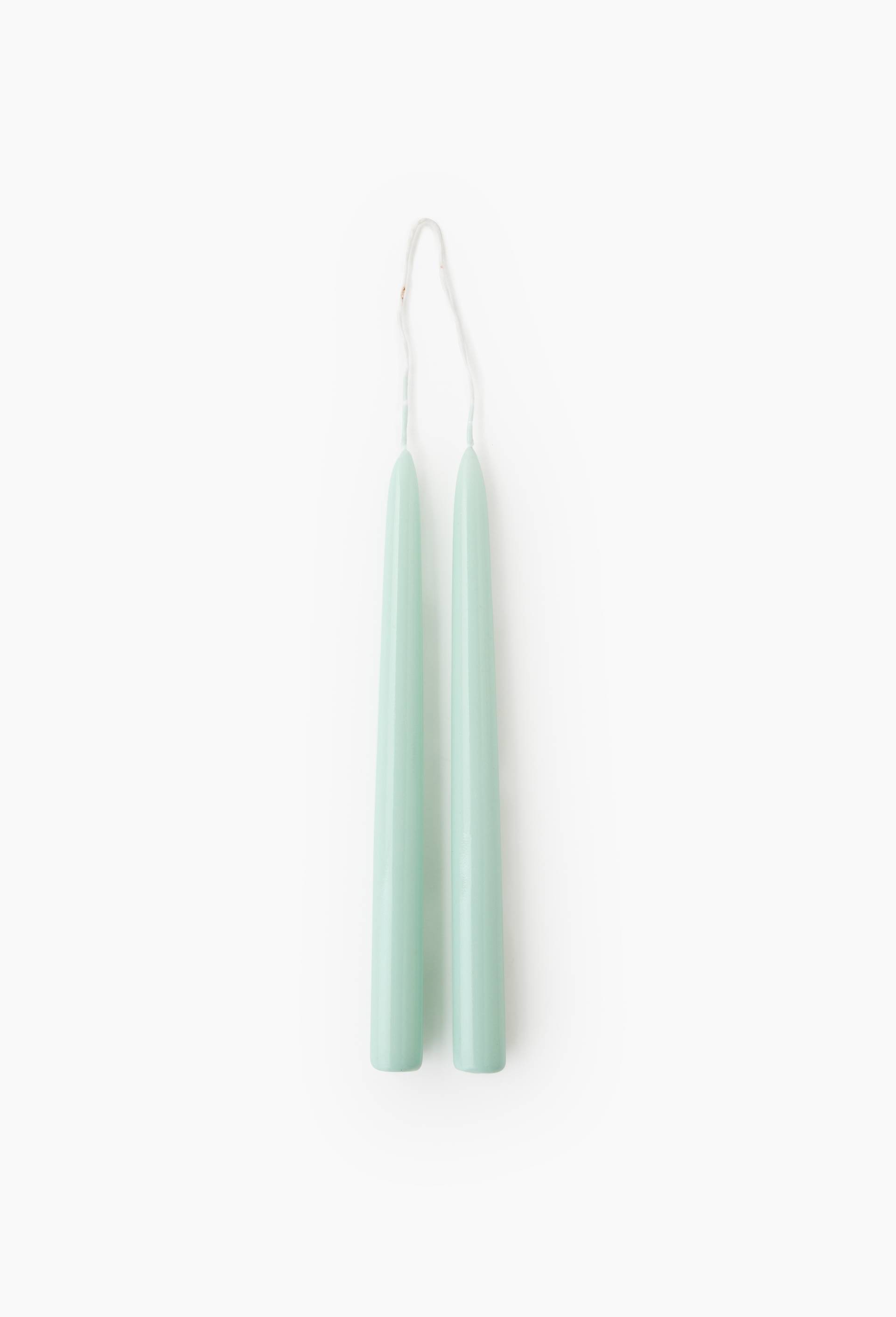 Lot de 2 bougies flambeaux, H25cm, Bleu clair, large image number 0