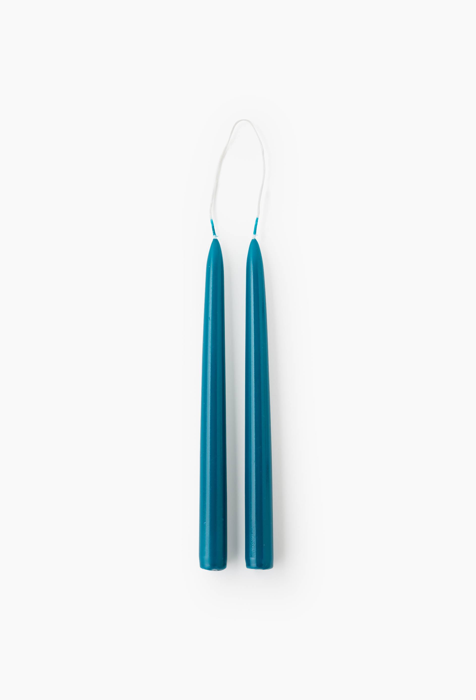 Lot de 2 bougies flambeaux, H25cm, Bleu, swatch image