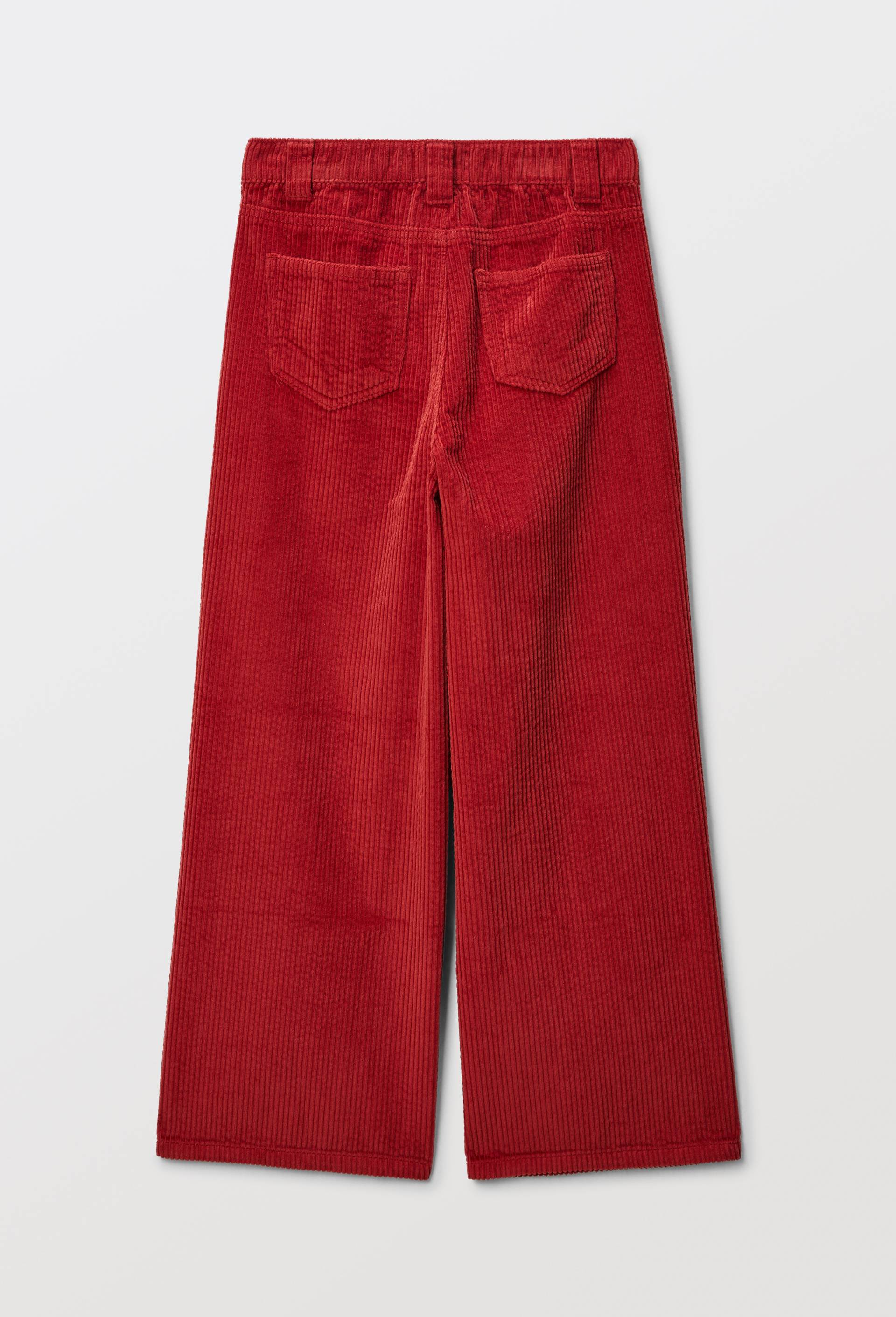 Pantalon uni &agrave; velours avec poches, Rouge, large image number 1
