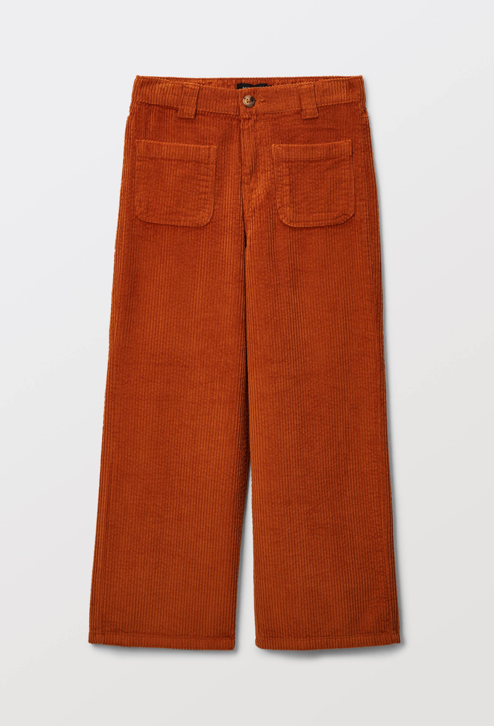Pantalon uni &agrave; velours avec poches, Jaune, large image number 0