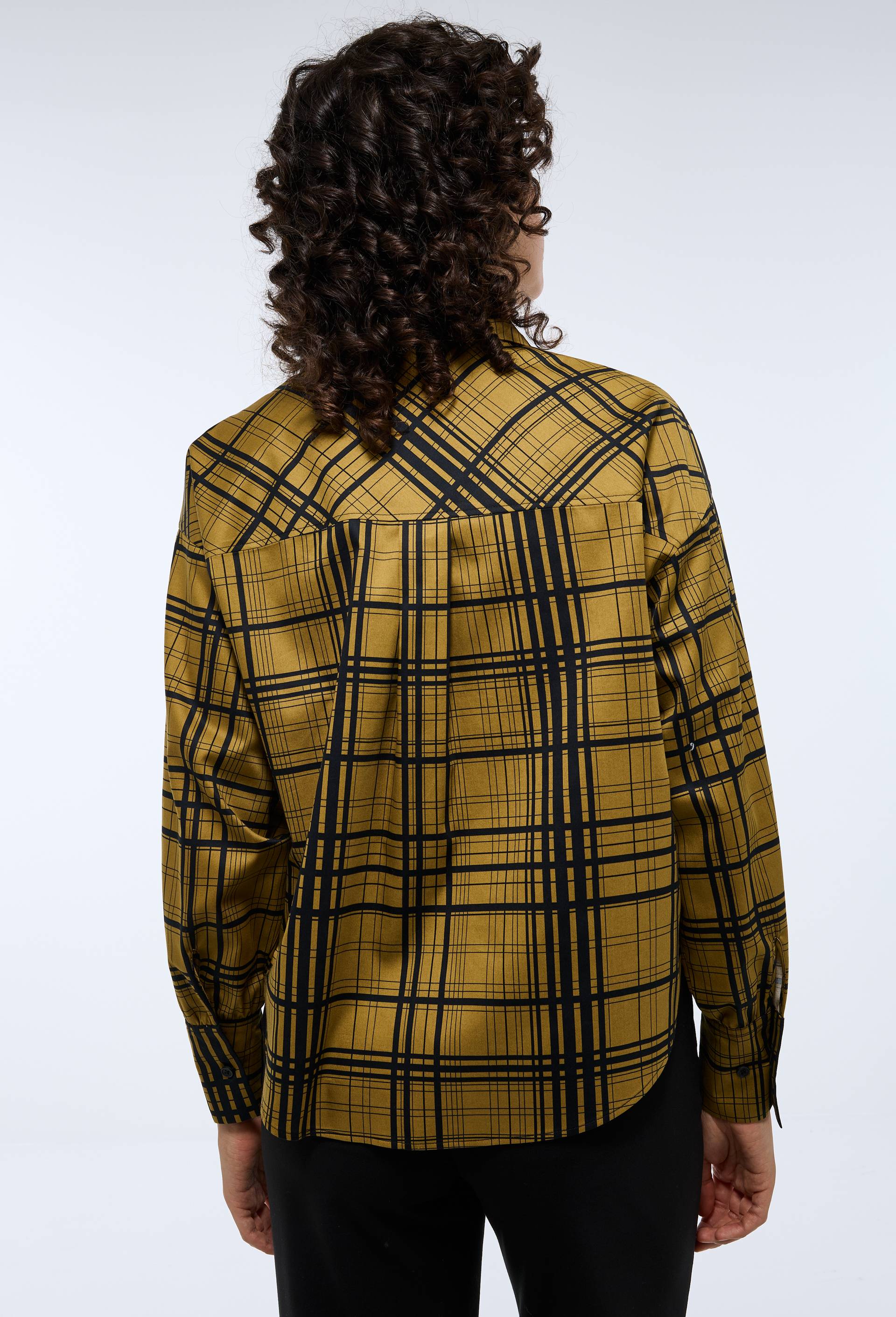 Chemise col nou&eacute; imprim&eacute;e en coton, Jaune fonc&eacute;, large image number 2