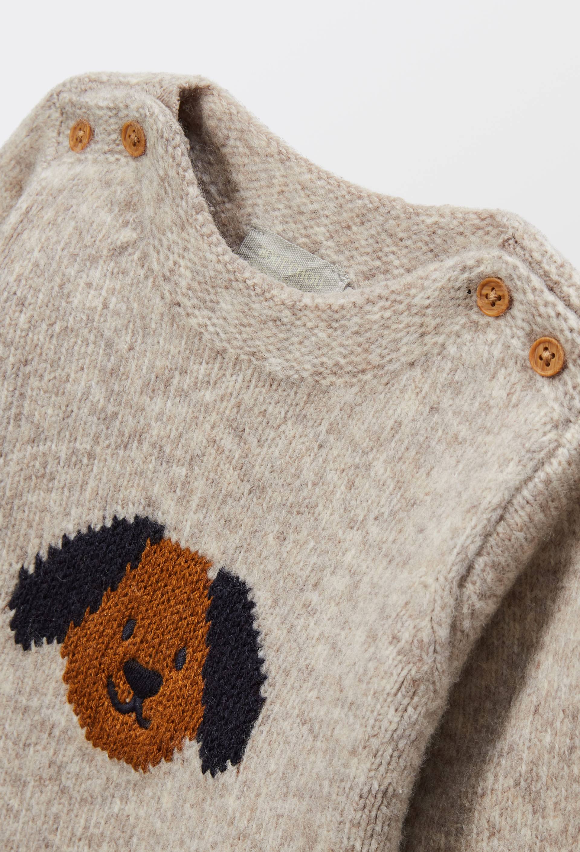 Pull col bateau intarsia, Ecru, large image number 2