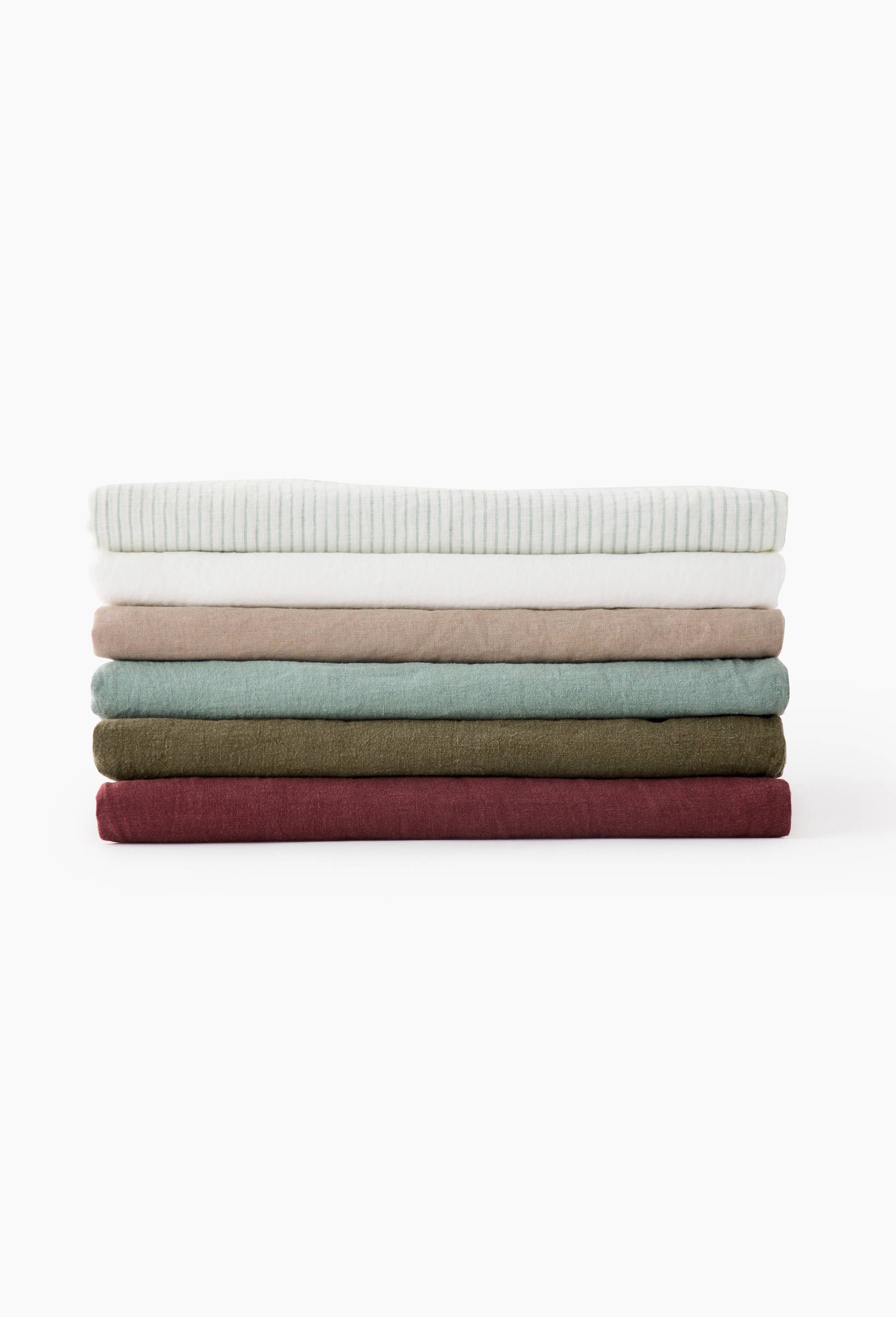 Drap plat, 100% lin, exclusivit&eacute; web, Rouge fonc&eacute;, large image number 2.0