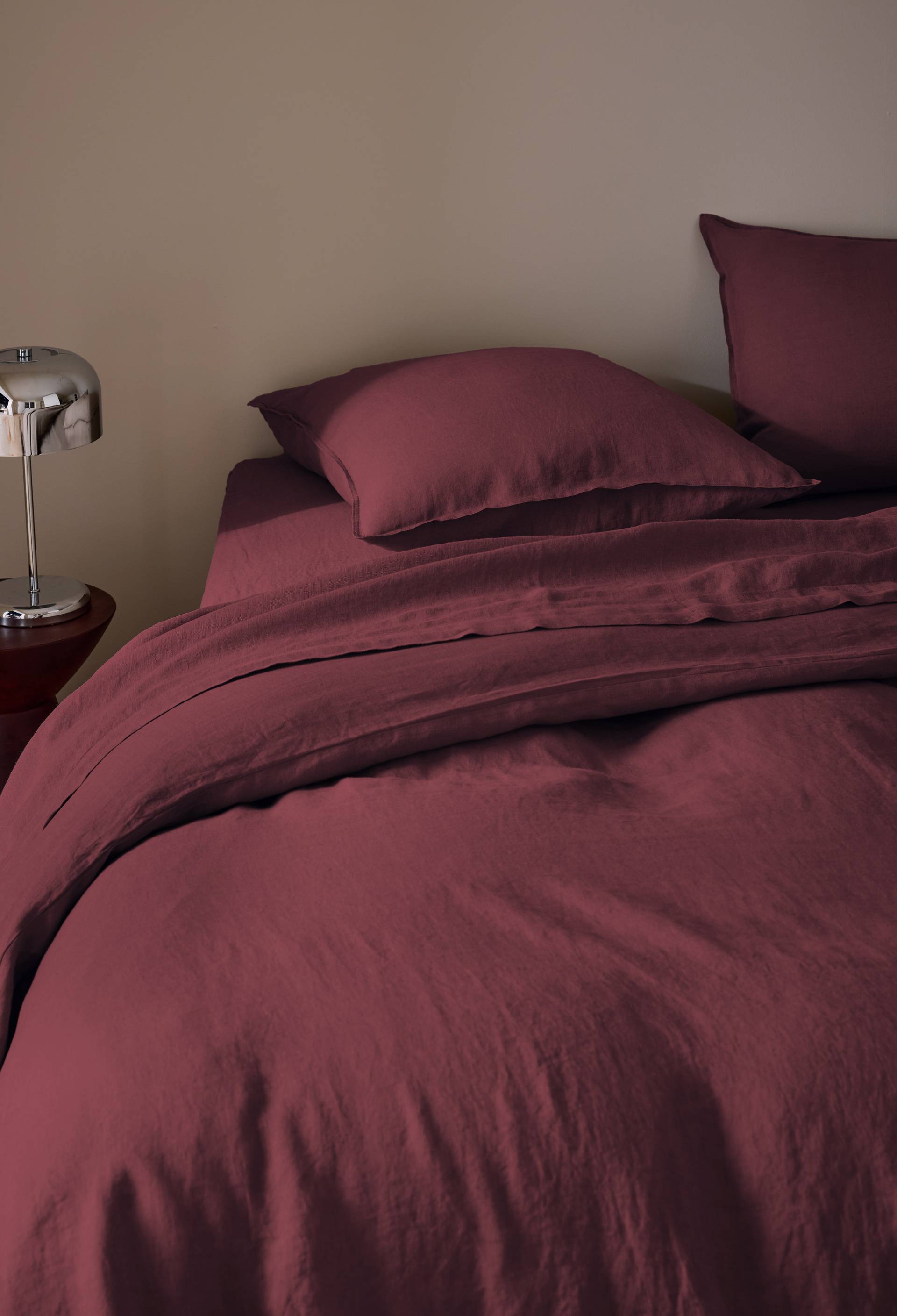 Housse de couette, 100% lin, Rouge fonc&eacute;, large image number 0