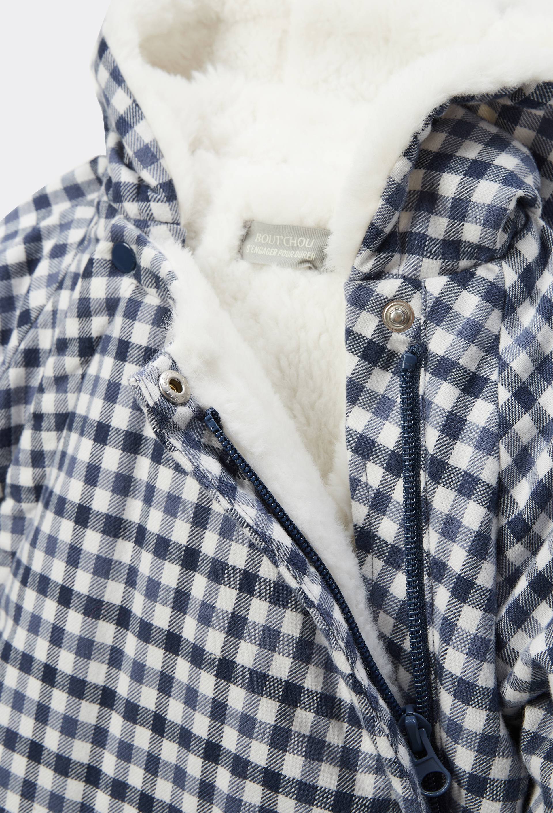 Combinaison pilote vichy en sherpa, Bleu fonc&eacute;, large image number 2.0