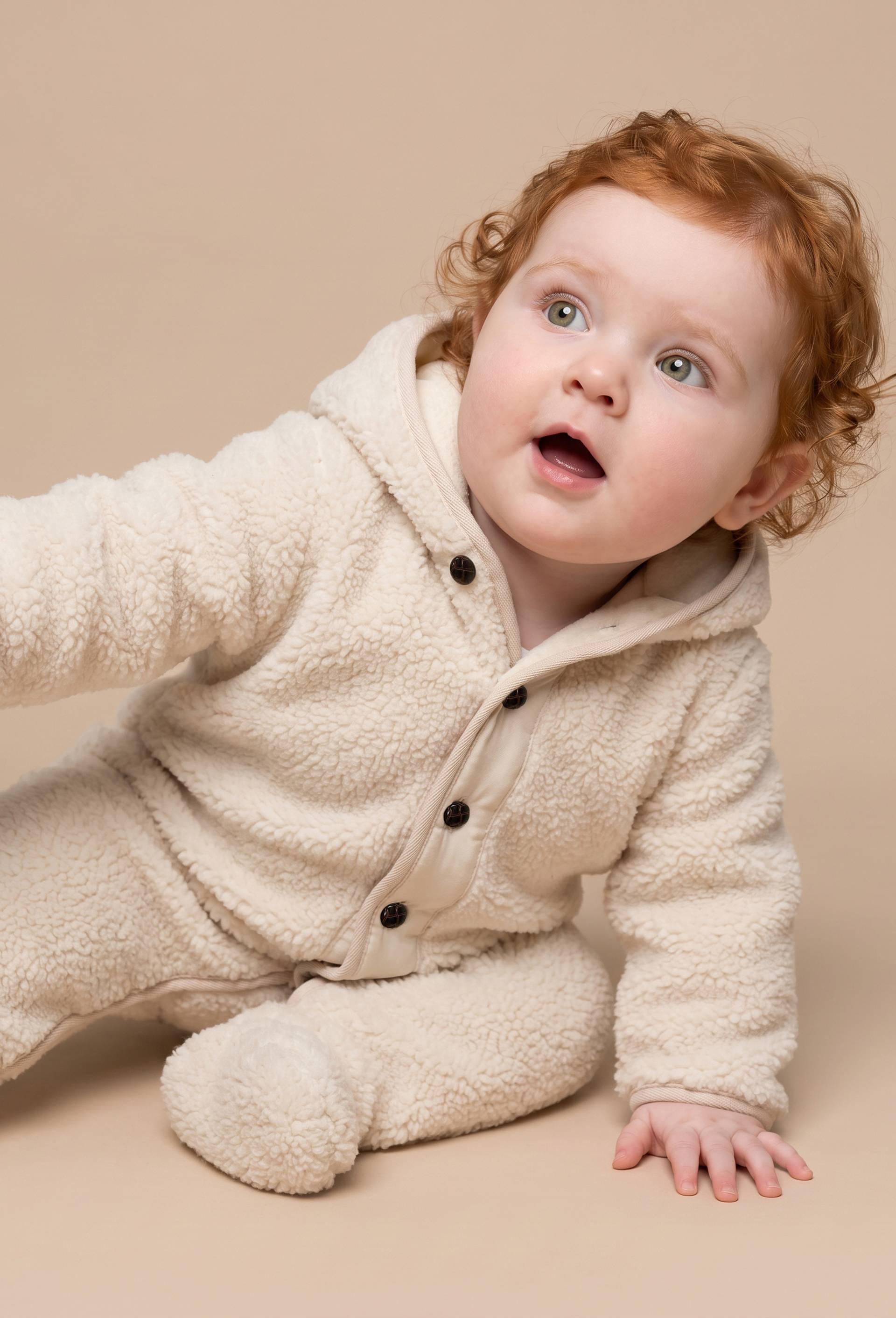 Combinaison pilote en sherpa, Beige clair, swatch image