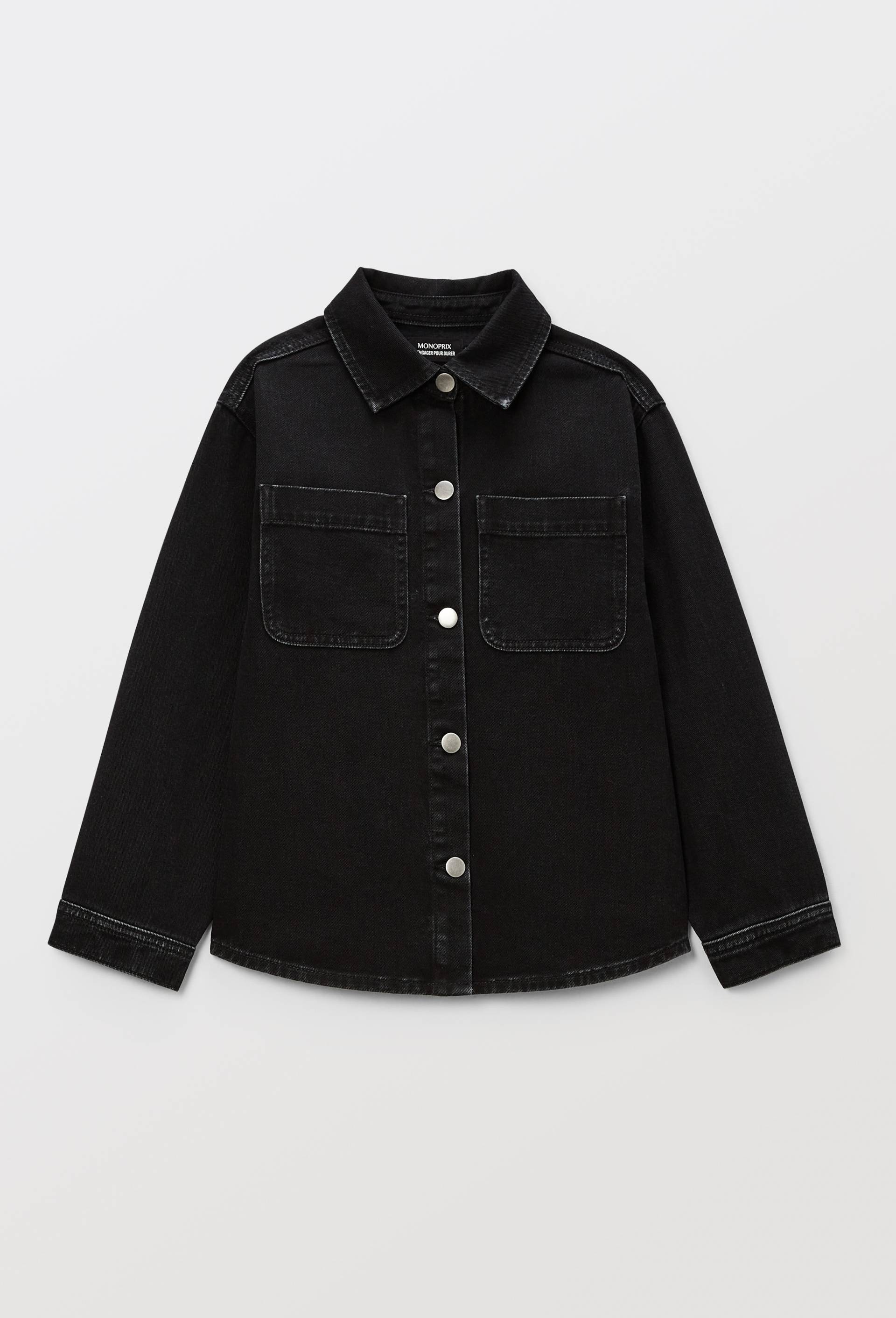 Surchemise en jean, Noir, large image number 1