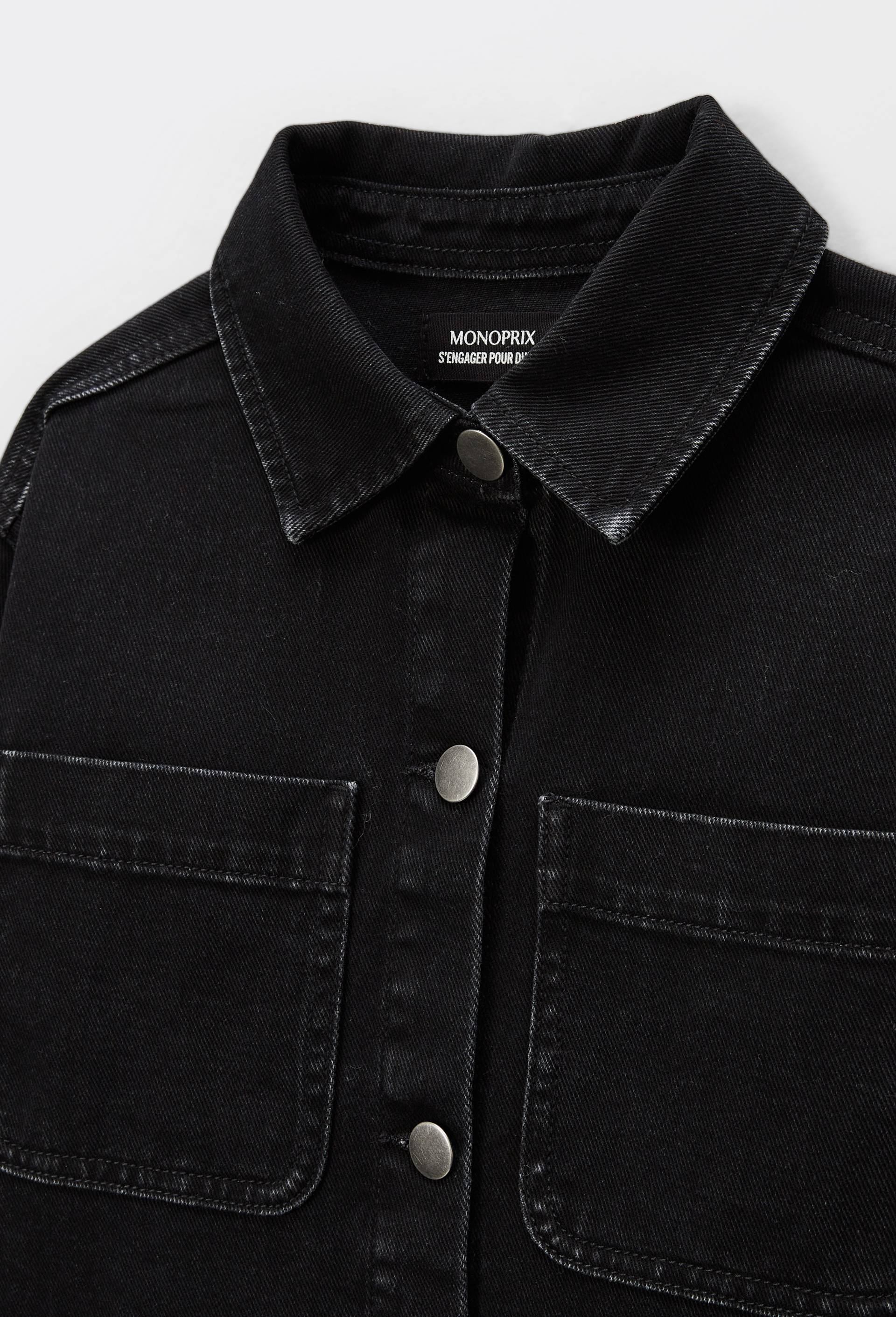Surchemise en jean, Noir, large image number 3