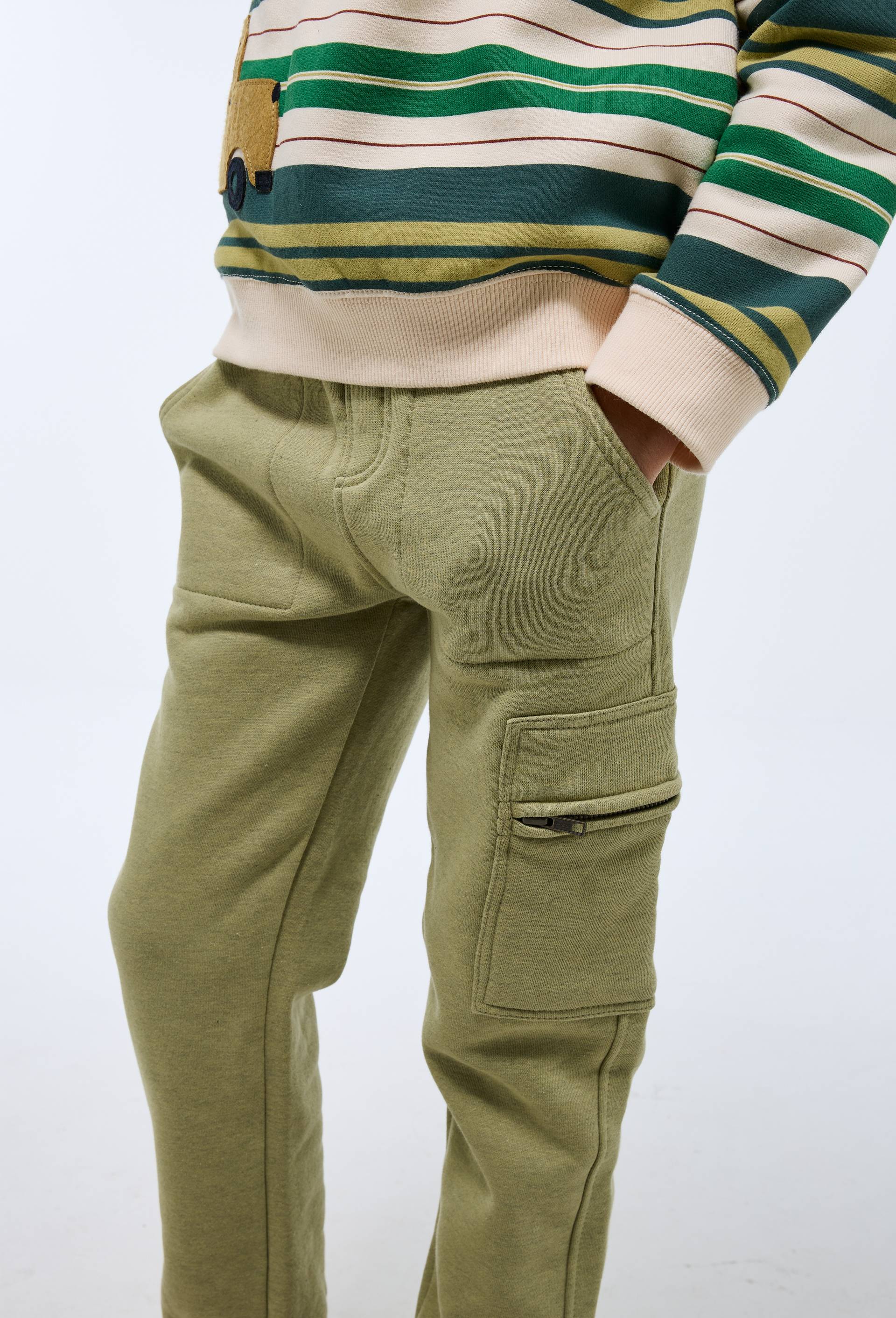 Jogging cargo en coton BIO GOTS, Vert clair, large image number 1