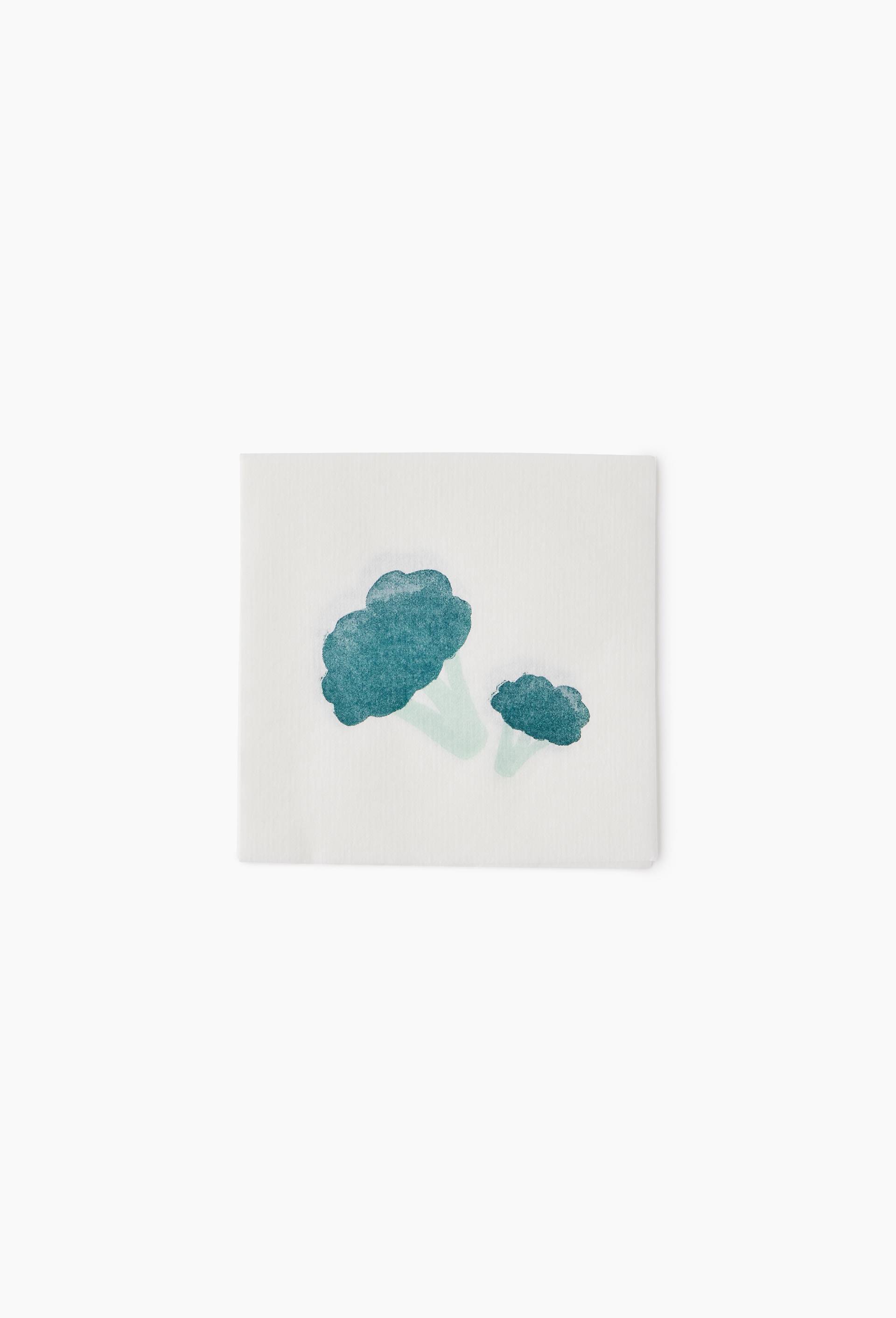 20 serviettes en papier imprim&eacute; brocoli 25x25cm,, , large image number 0.0