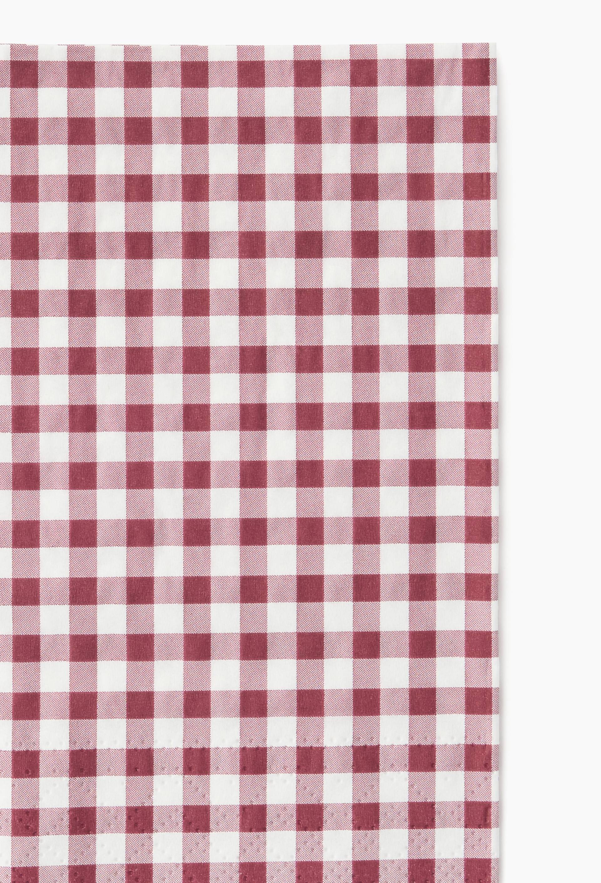 20 serviettes de 33x33cm, imprim&eacute; vichy, Rouge fonc&eacute;, large image number 1.0