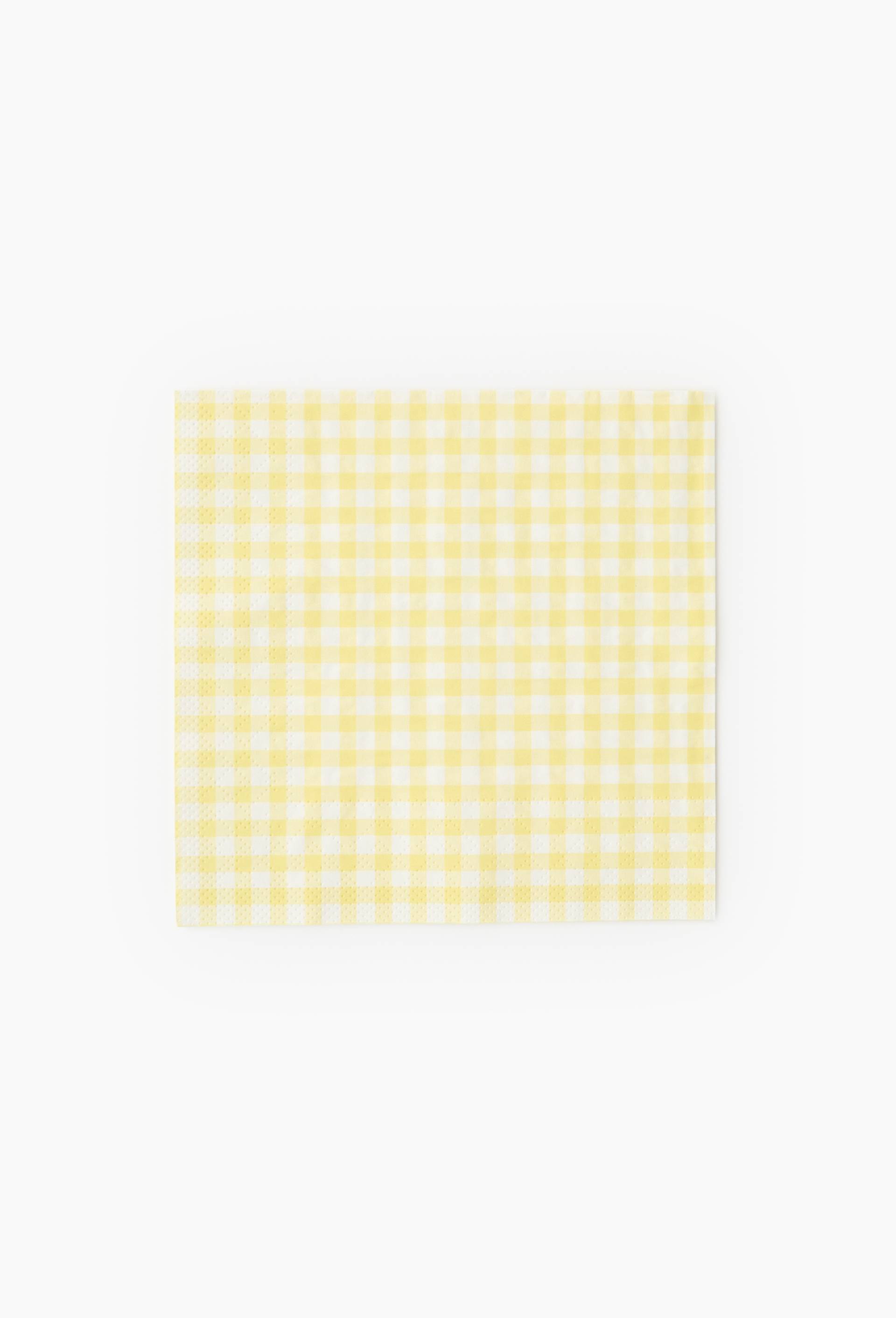 20 serviettes de 33x33cm, imprim&eacute; vichy, Jaune clair, swatch image