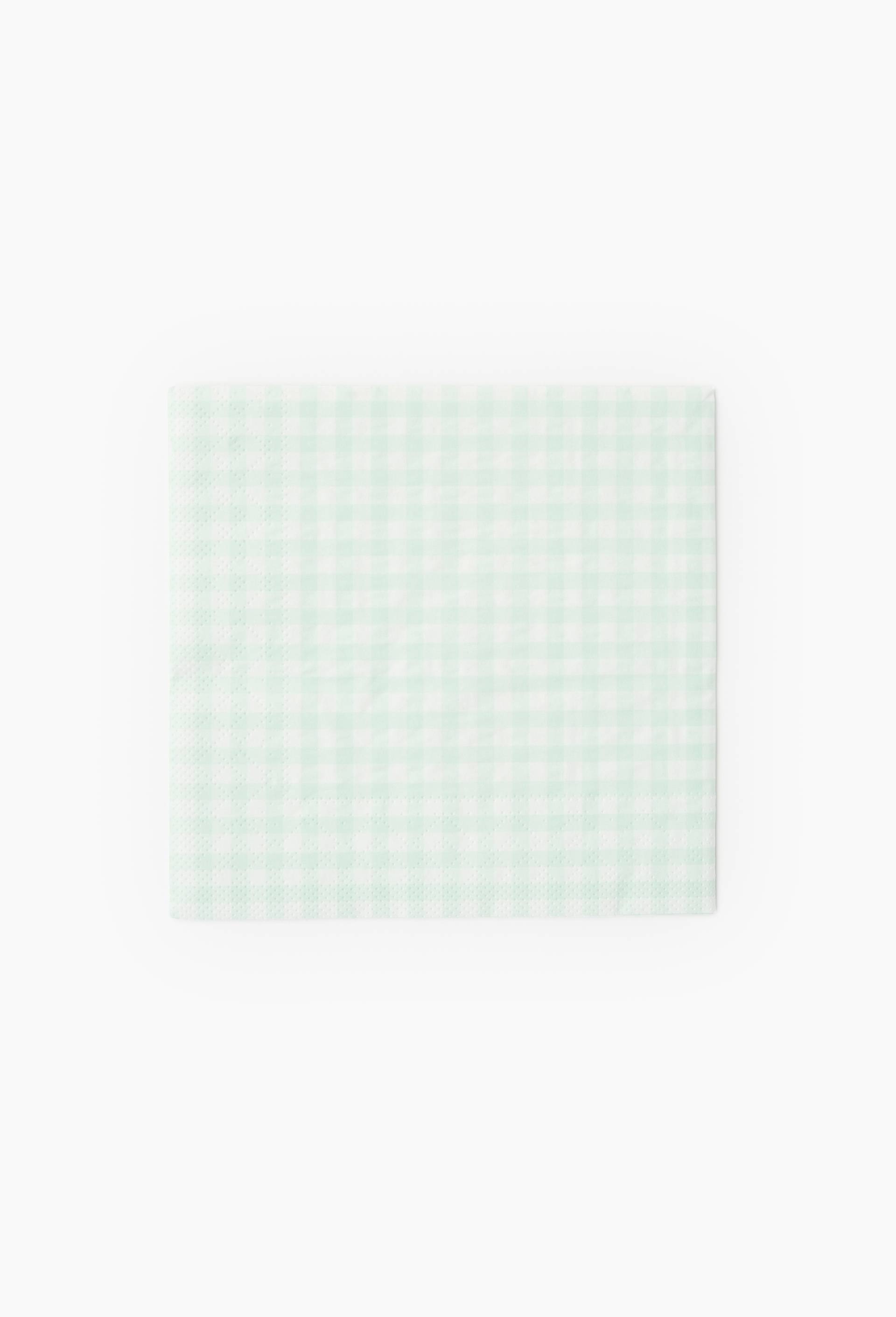 20 serviettes de 33x33cm, imprim&eacute; vichy, Bleu clair, swatch image
