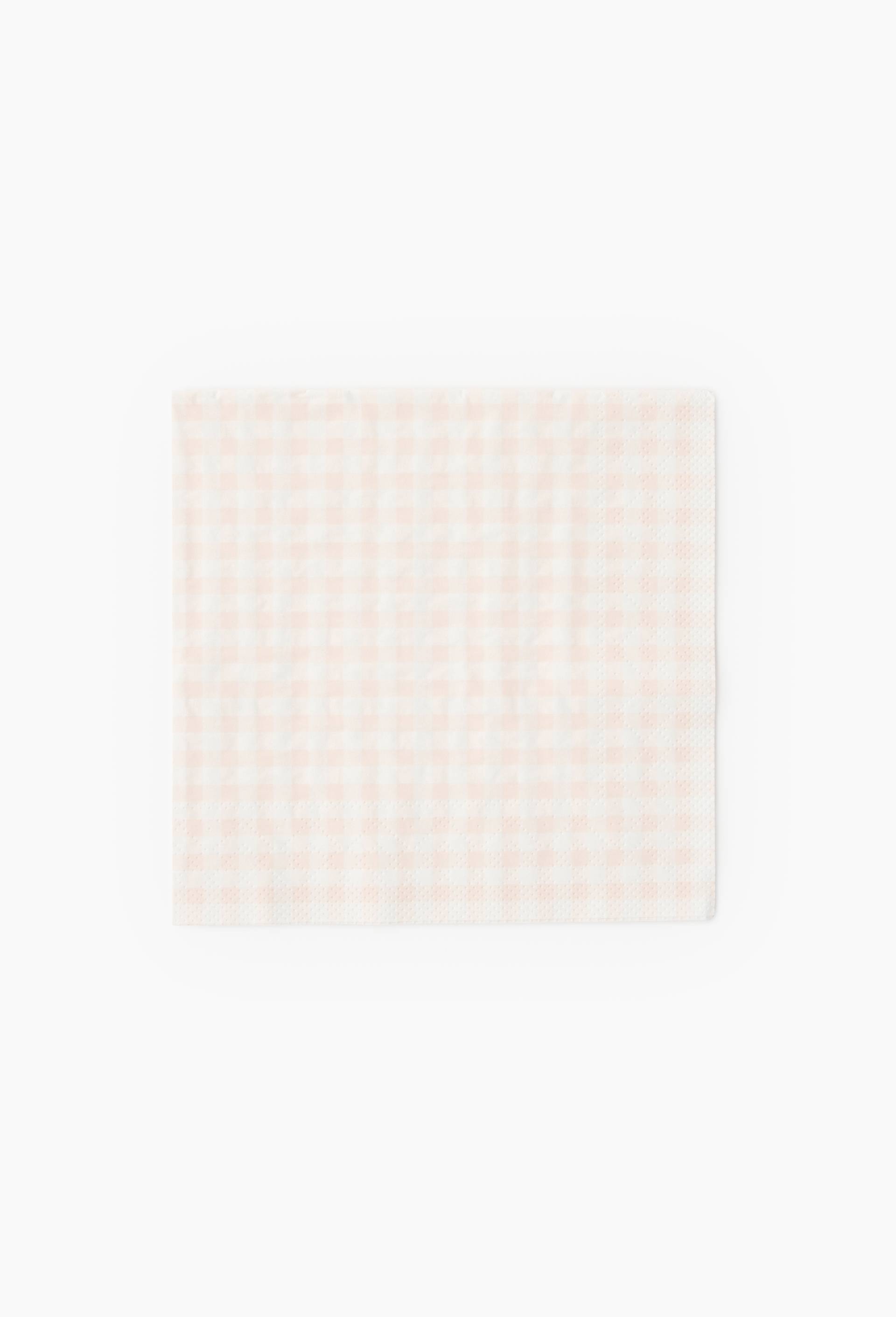 20 serviettes de 33x33cm, imprim&eacute; vichy, Bleu, large image number 0
