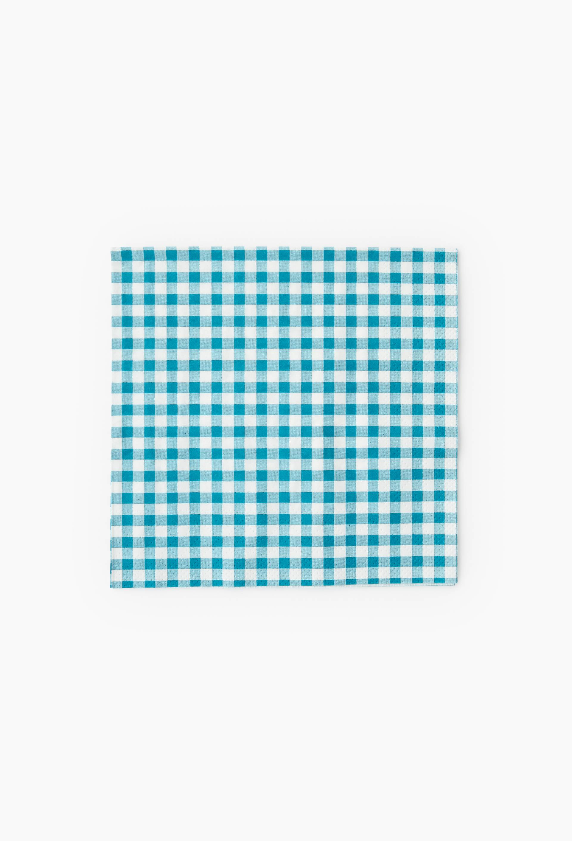 20 serviettes de 33x33cm, imprim&eacute; vichy, Bleu, large image number 0.0