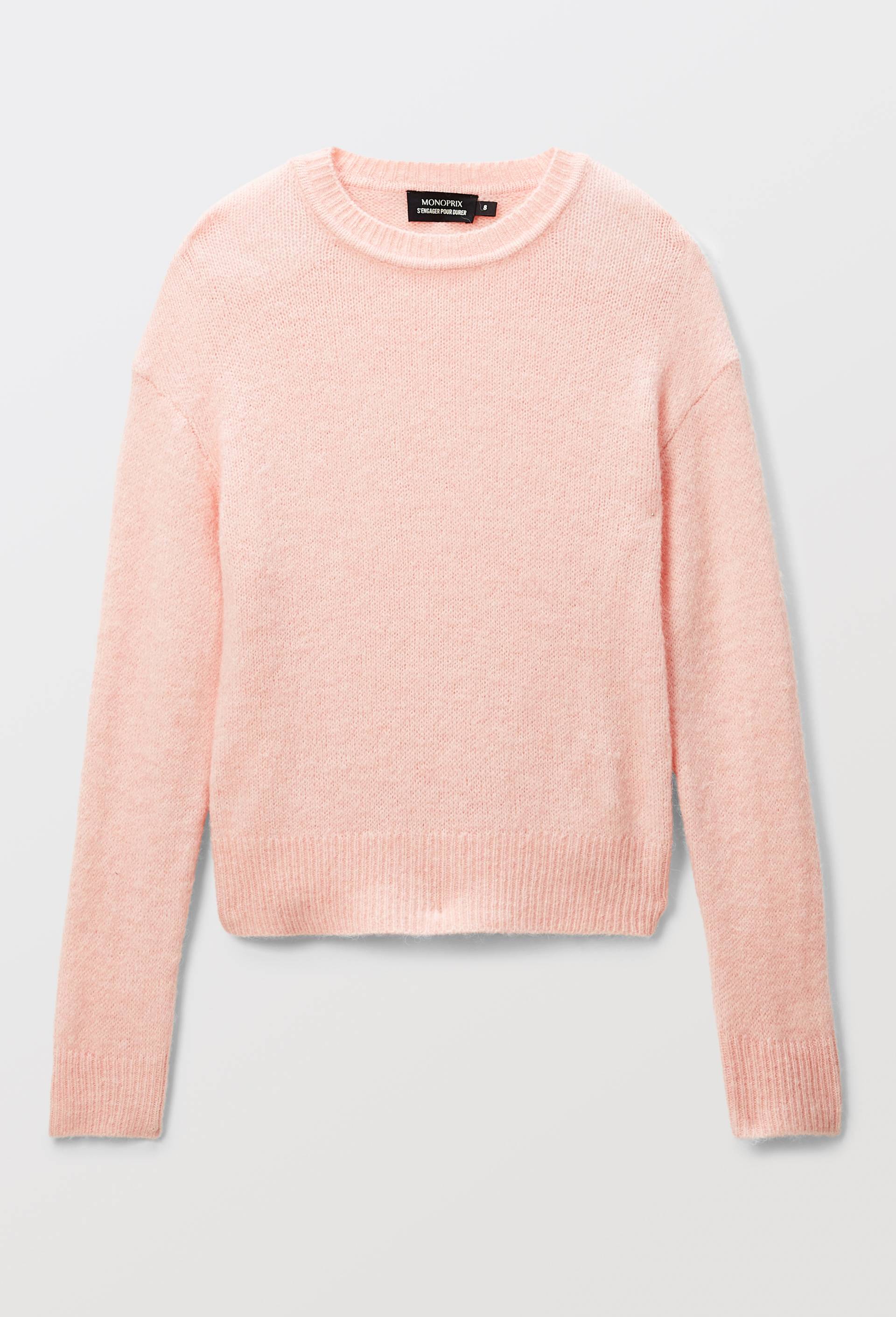 Pull uni contenant de la laine, Rose, large image number 2.0
