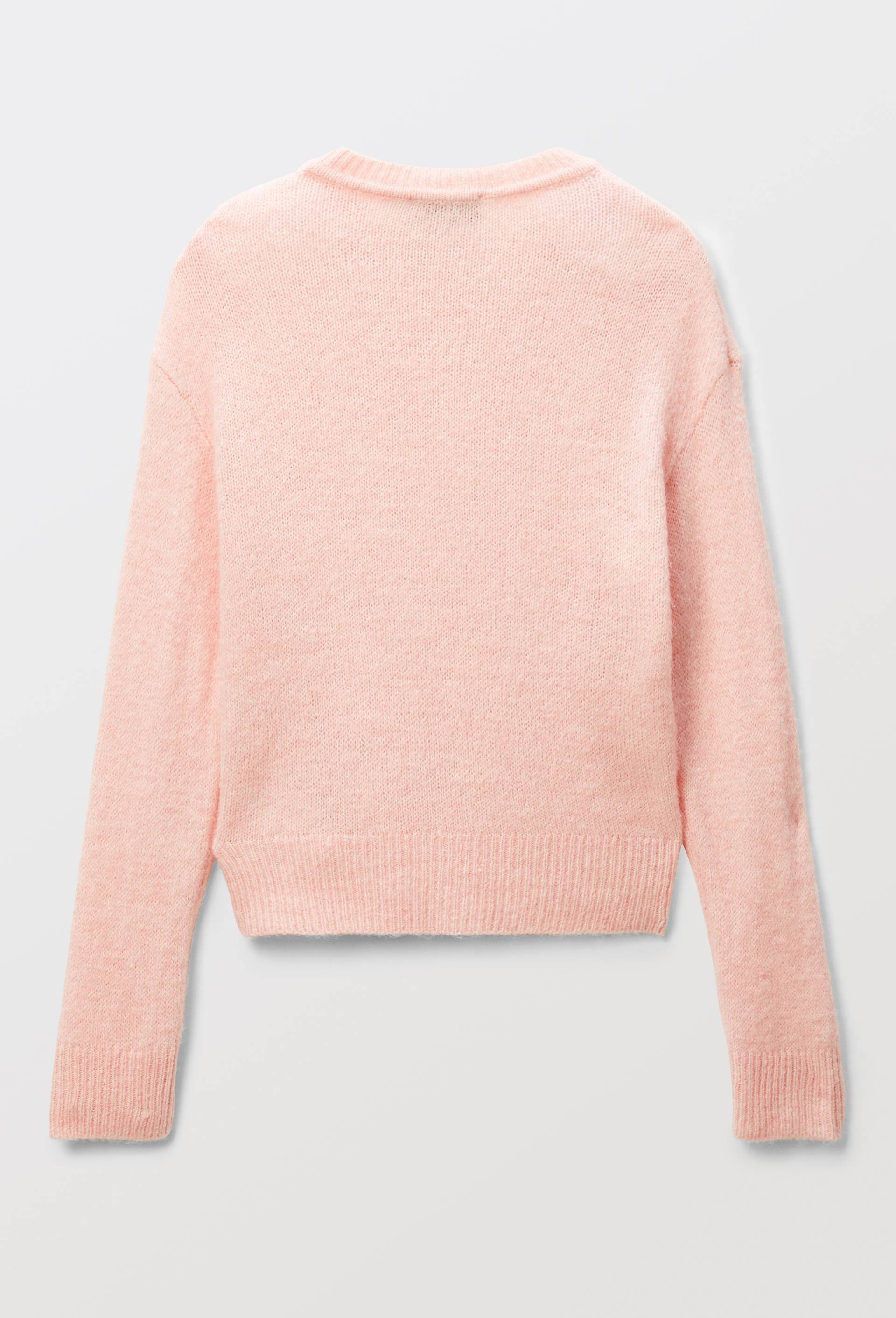 Pull uni contenant de la laine, Rose, large image number 3