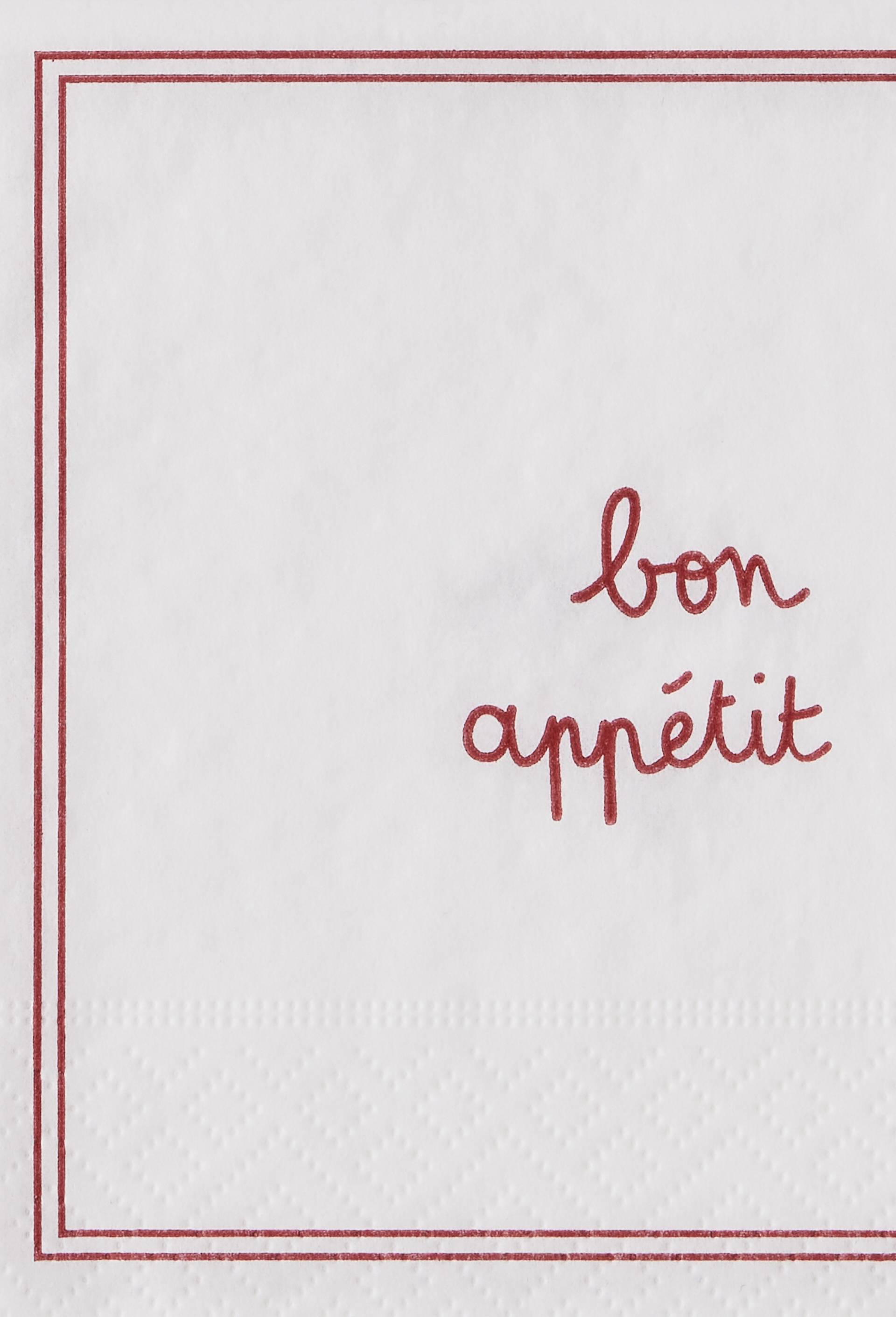 20 serviettes 25x25cm, imprim&eacute; "Bon app&eacute;tit", , large image number 1