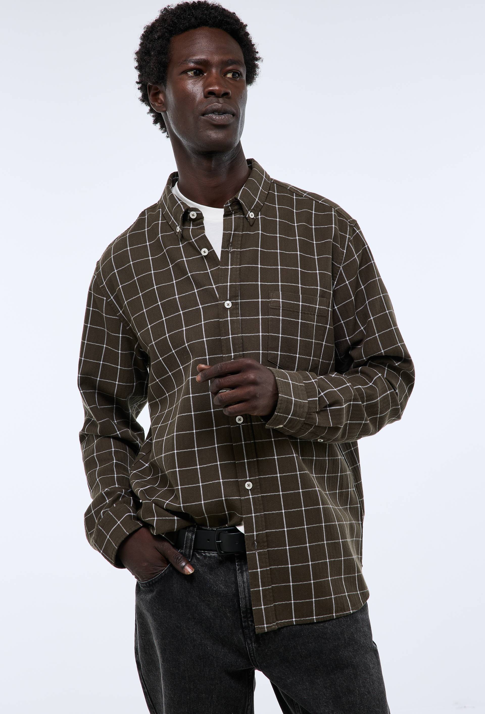 Chemise en flanelle &agrave; carreaux en coton BIO GOTS, Vert fonc&eacute;, large image number 0