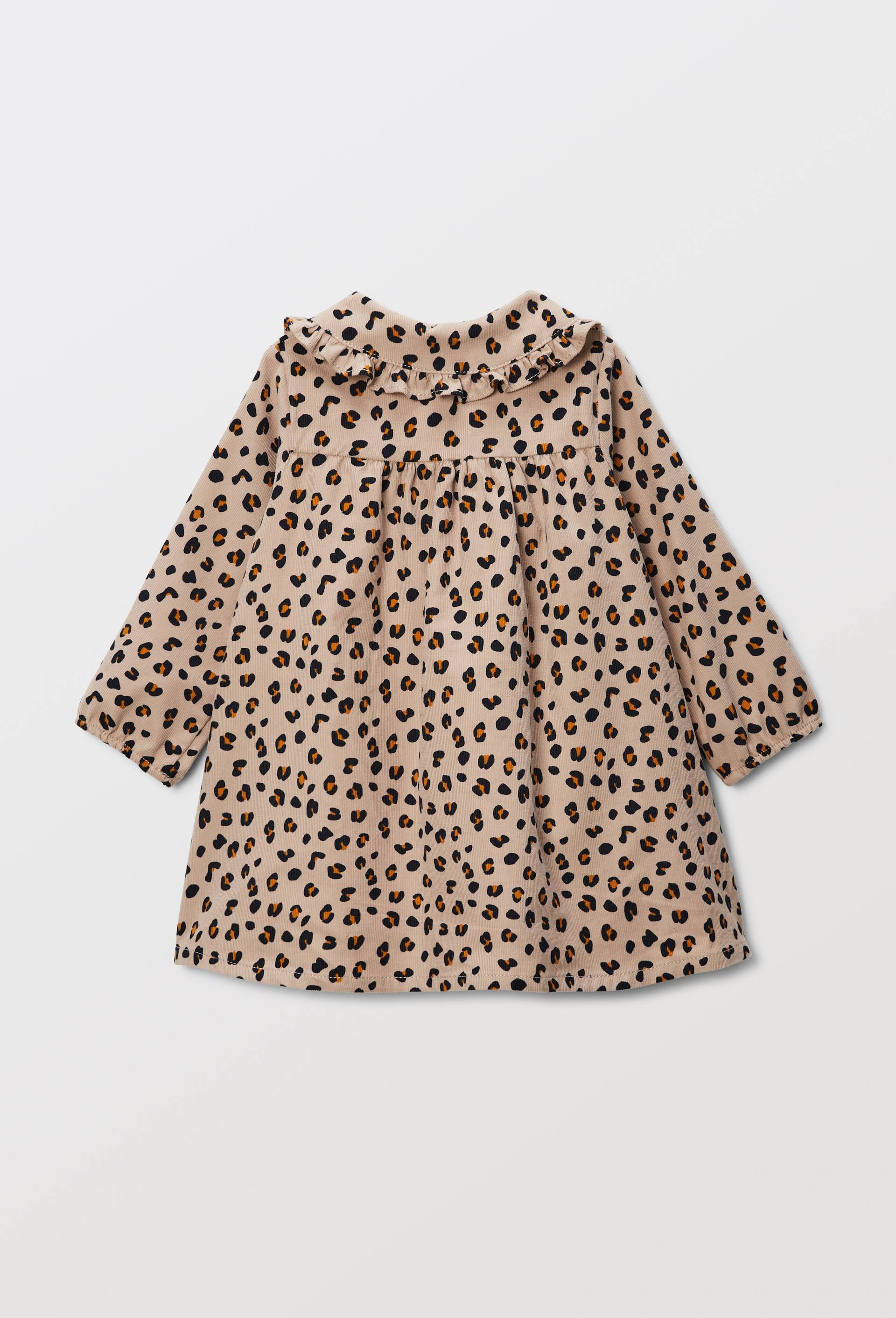 Robe imprim&eacute;e en velours en coton, Beige, large image number 1