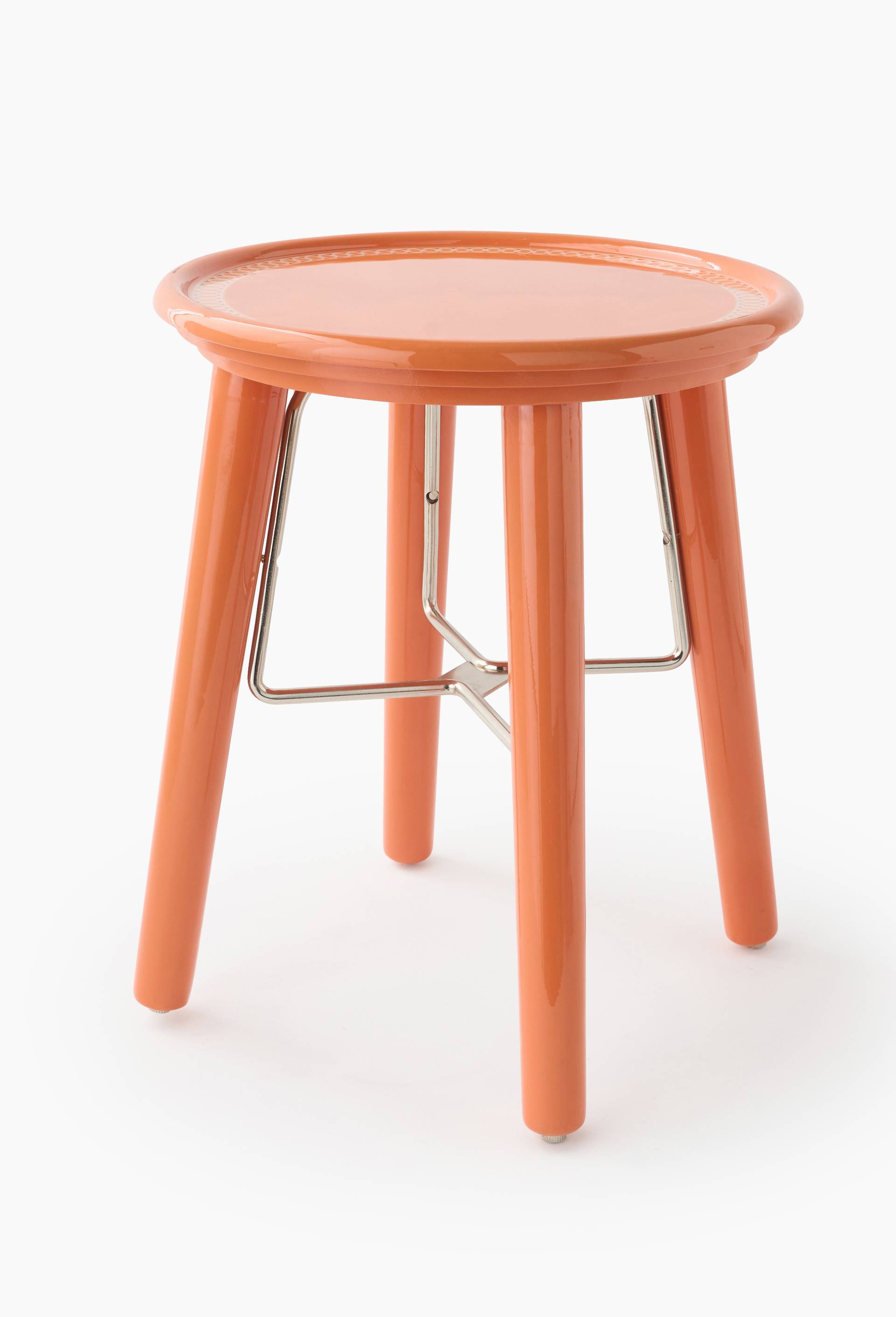 Tabouret bistro, 38xH45cm, en bois et acier - ECOLE CAMONDO x MONOPRIX par Stanislas Dieupart, Multicolore, large image number 0.0