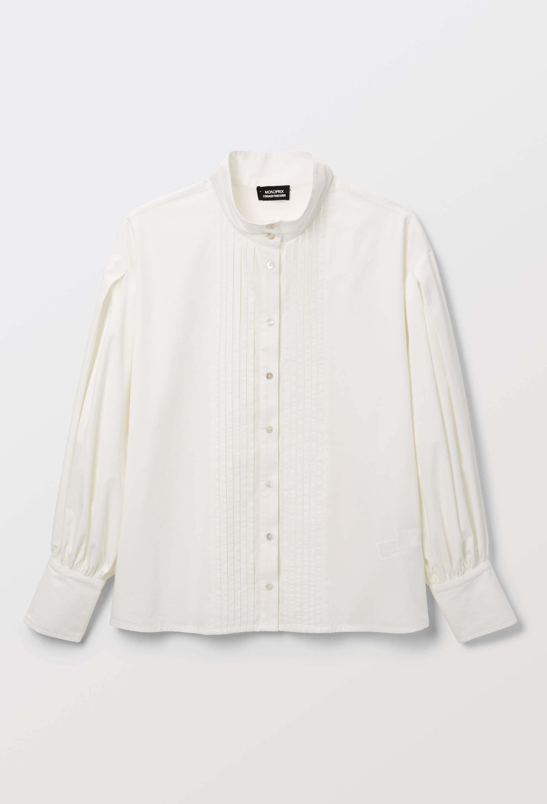 Chemise manches longues en coton BIO GOTS, Ecru, large image number 3.0