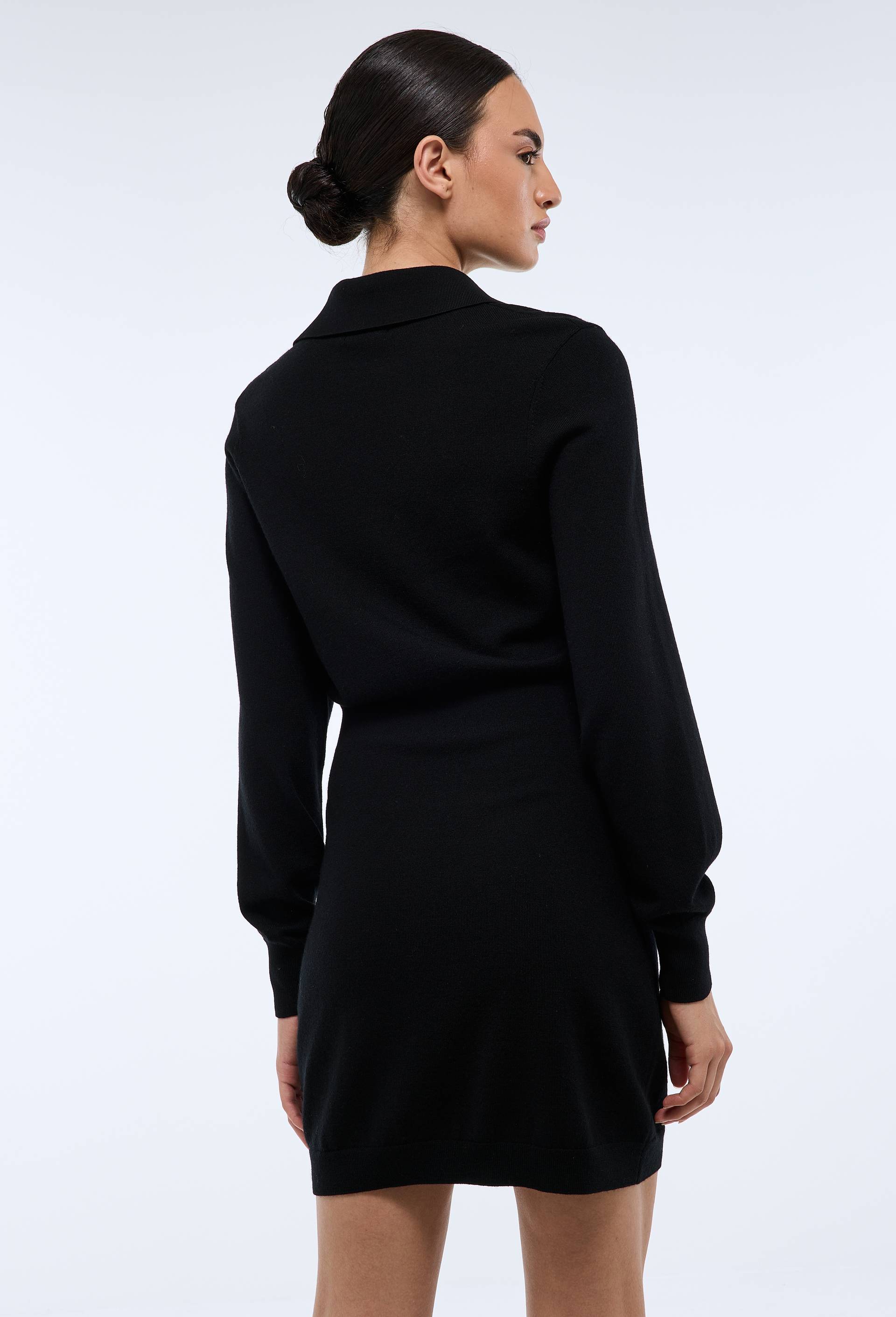Robe en maille manches longues, Noir, large image number 1.0
