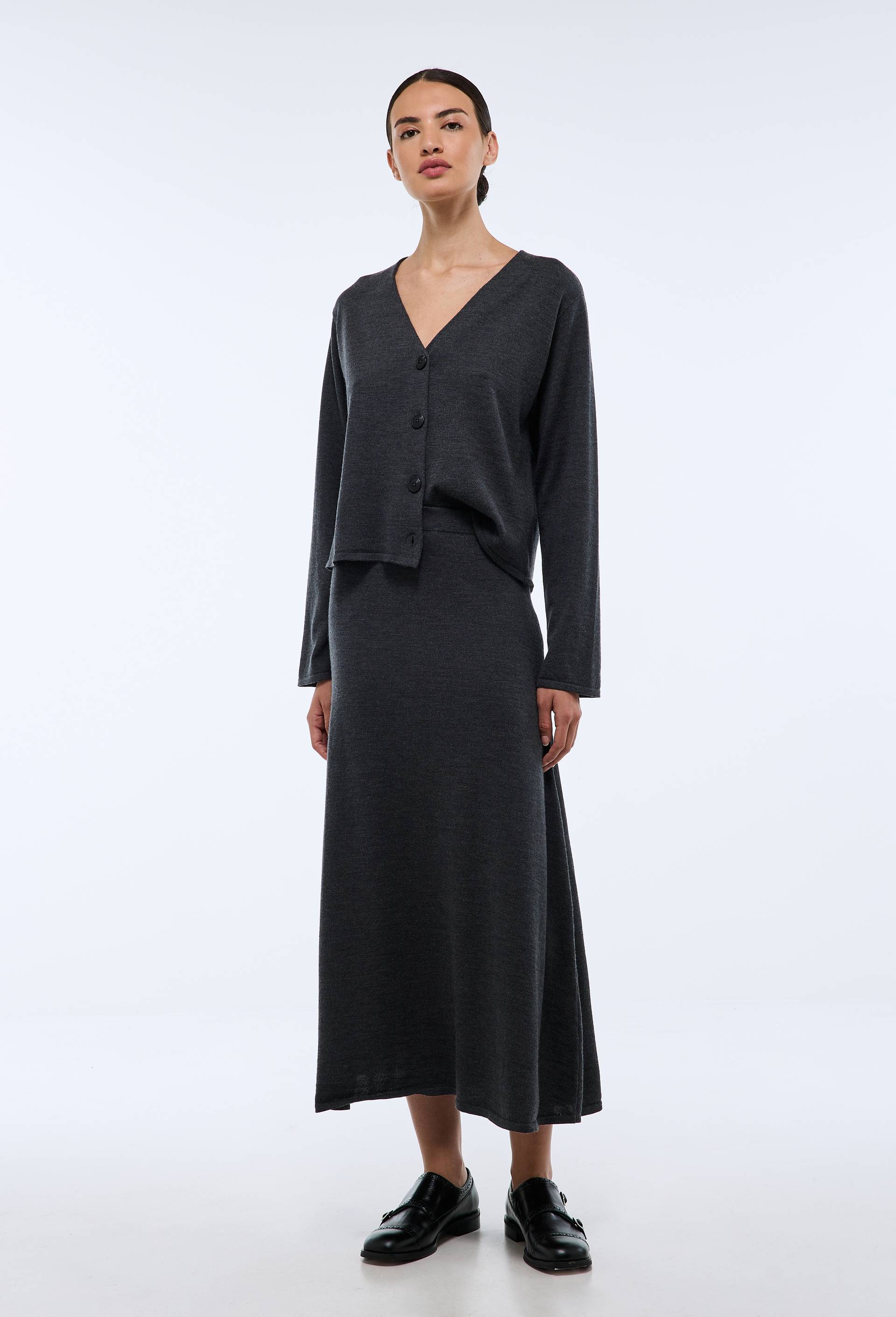 Jupe en laine en maille fine - MONOPRIX - Modalova