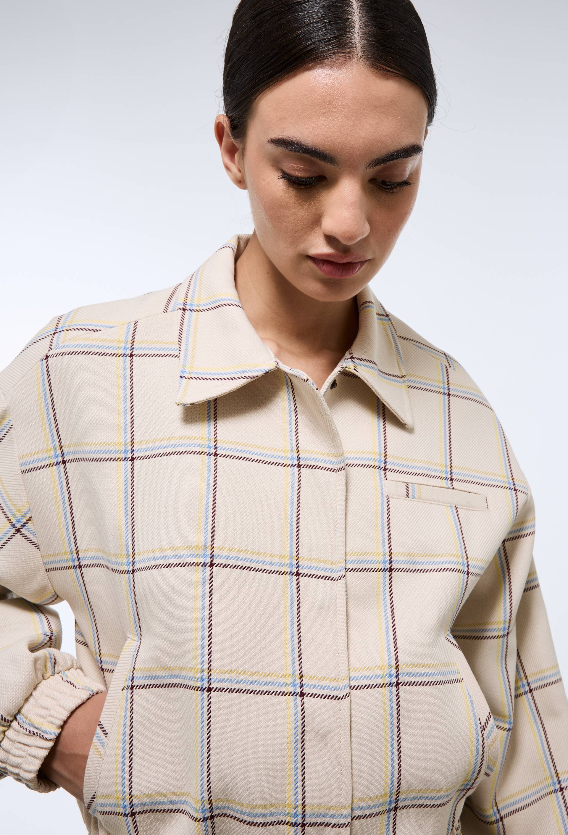 Blouson &agrave; carreaux, Ecru, large image number 3