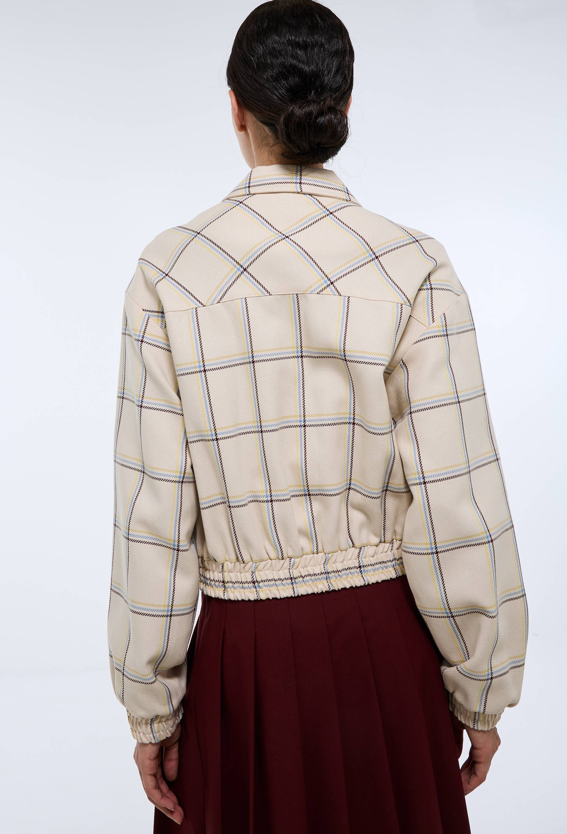Blouson &agrave; carreaux, Ecru, large image number 4