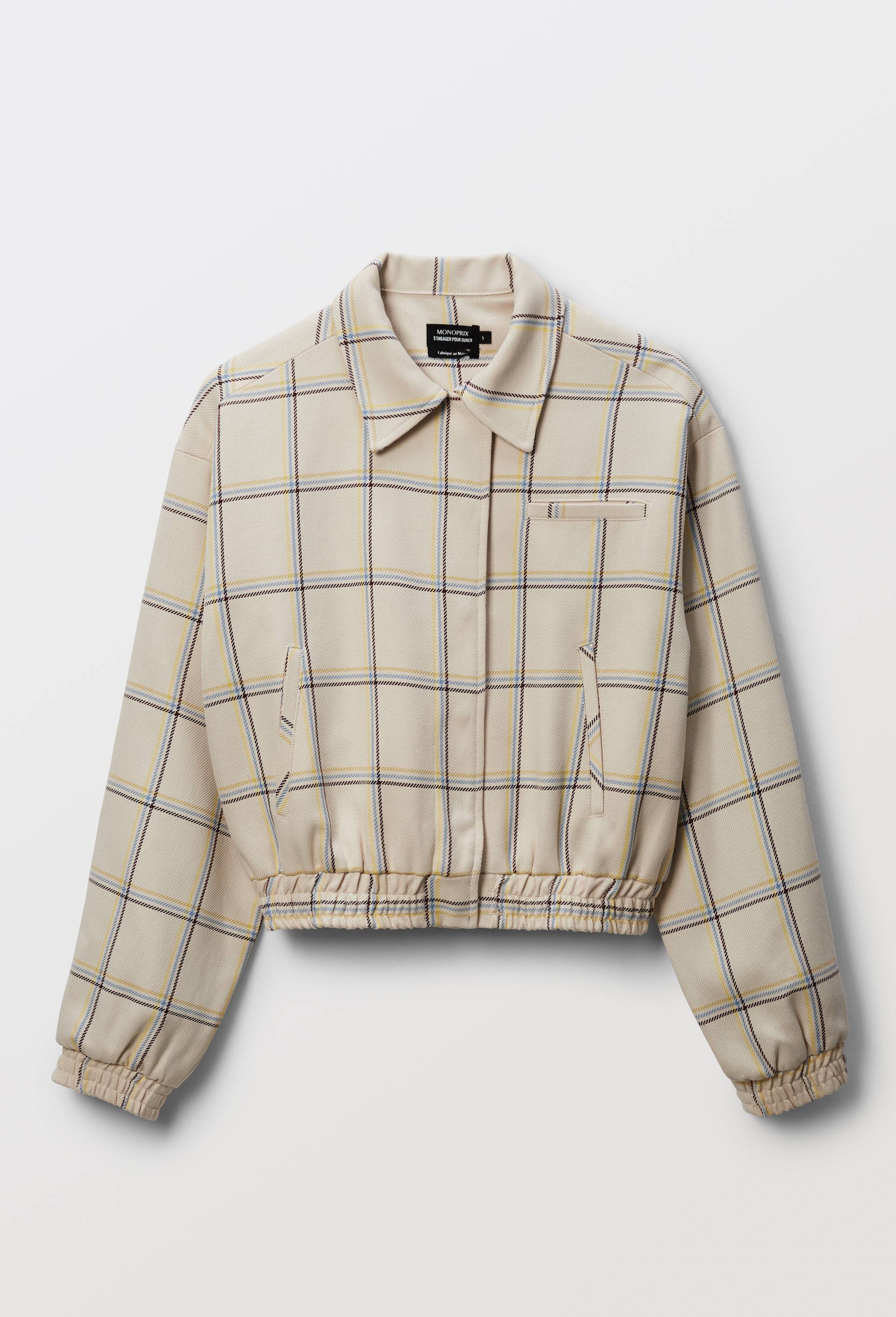Blouson &agrave; carreaux, Ecru, large image number 5.0