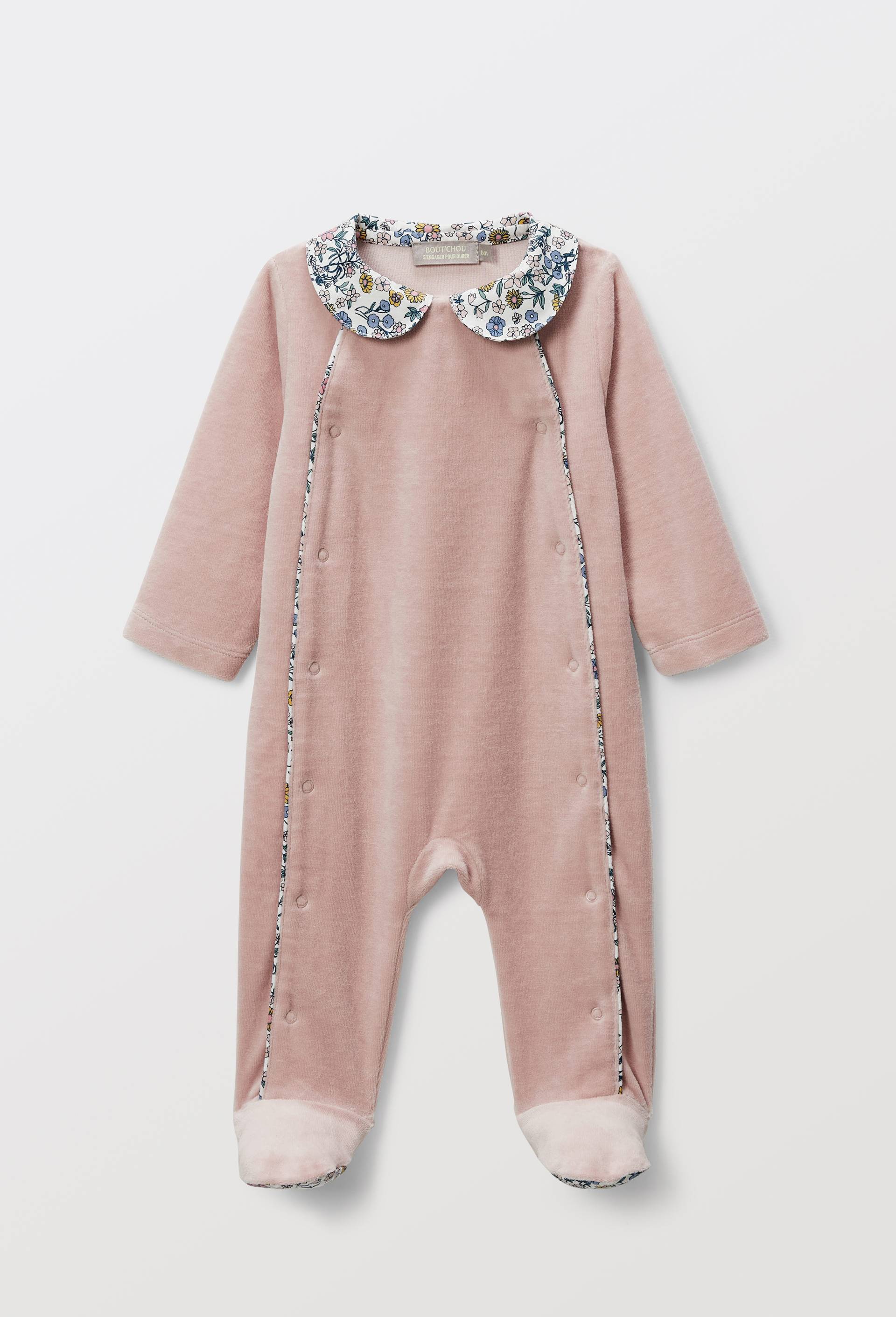 Dors-bien double ouverture en velours en coton BIO GOTS, Rose clair, large image number 0