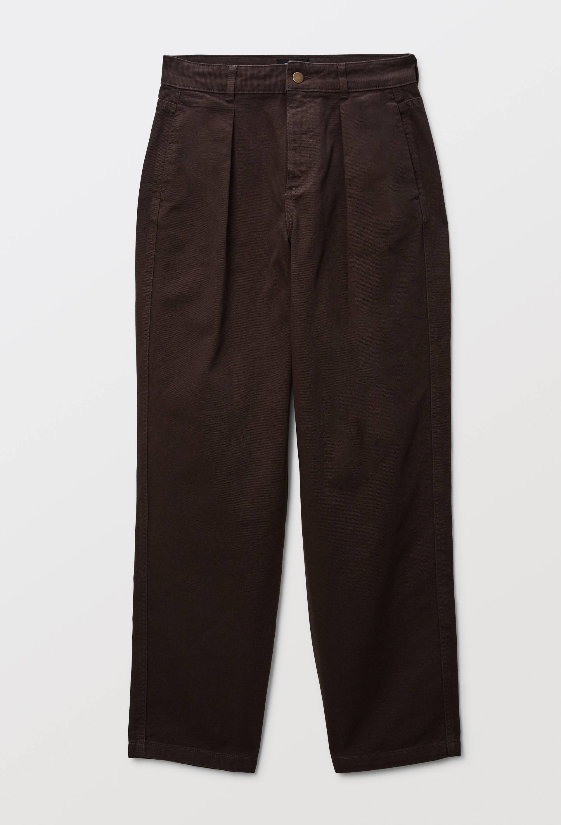 Pantalon &agrave; pince en coton, Brun, large image number 3.0