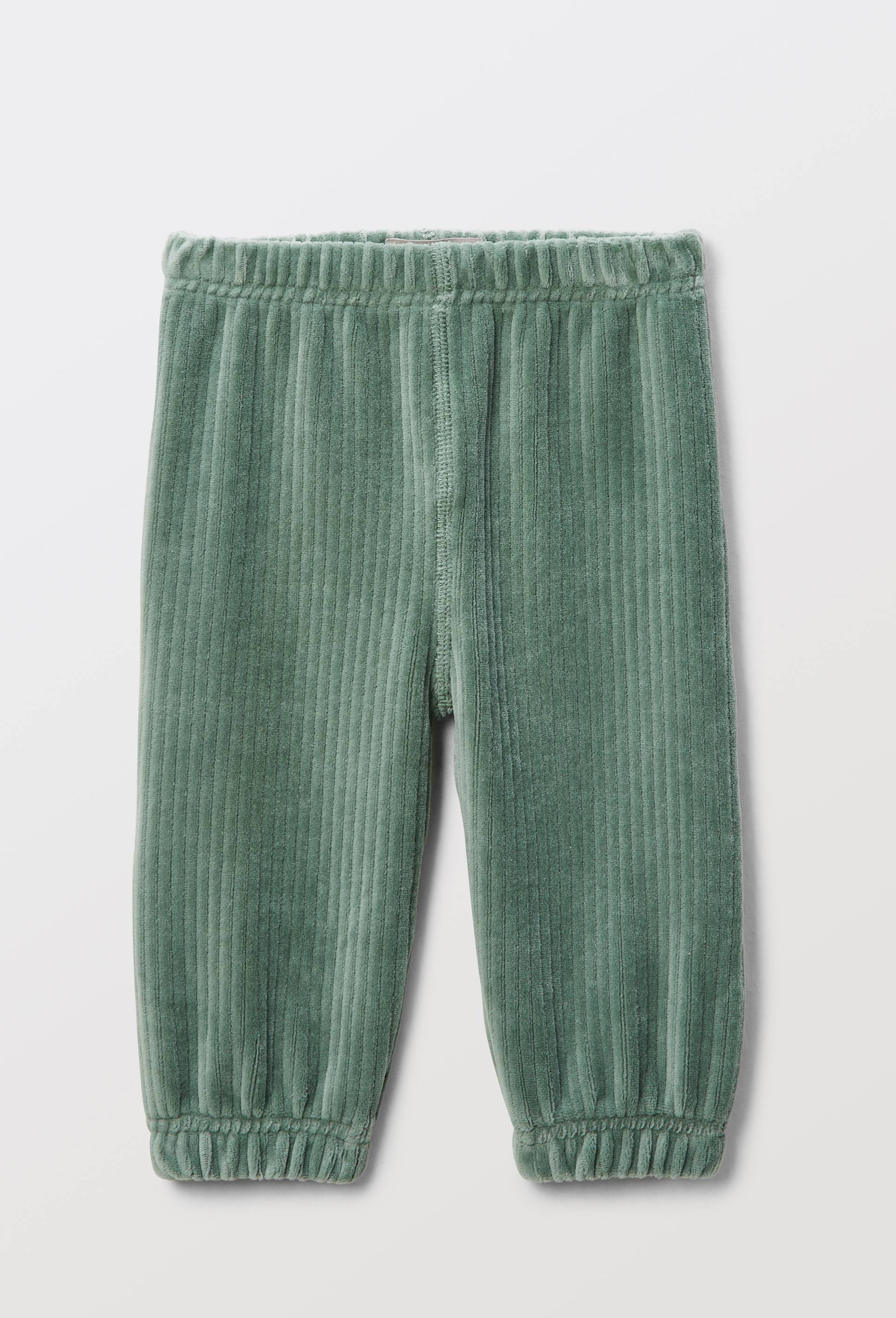 Pantalon uni en velours VERT pour bébé BOUT'CHOU