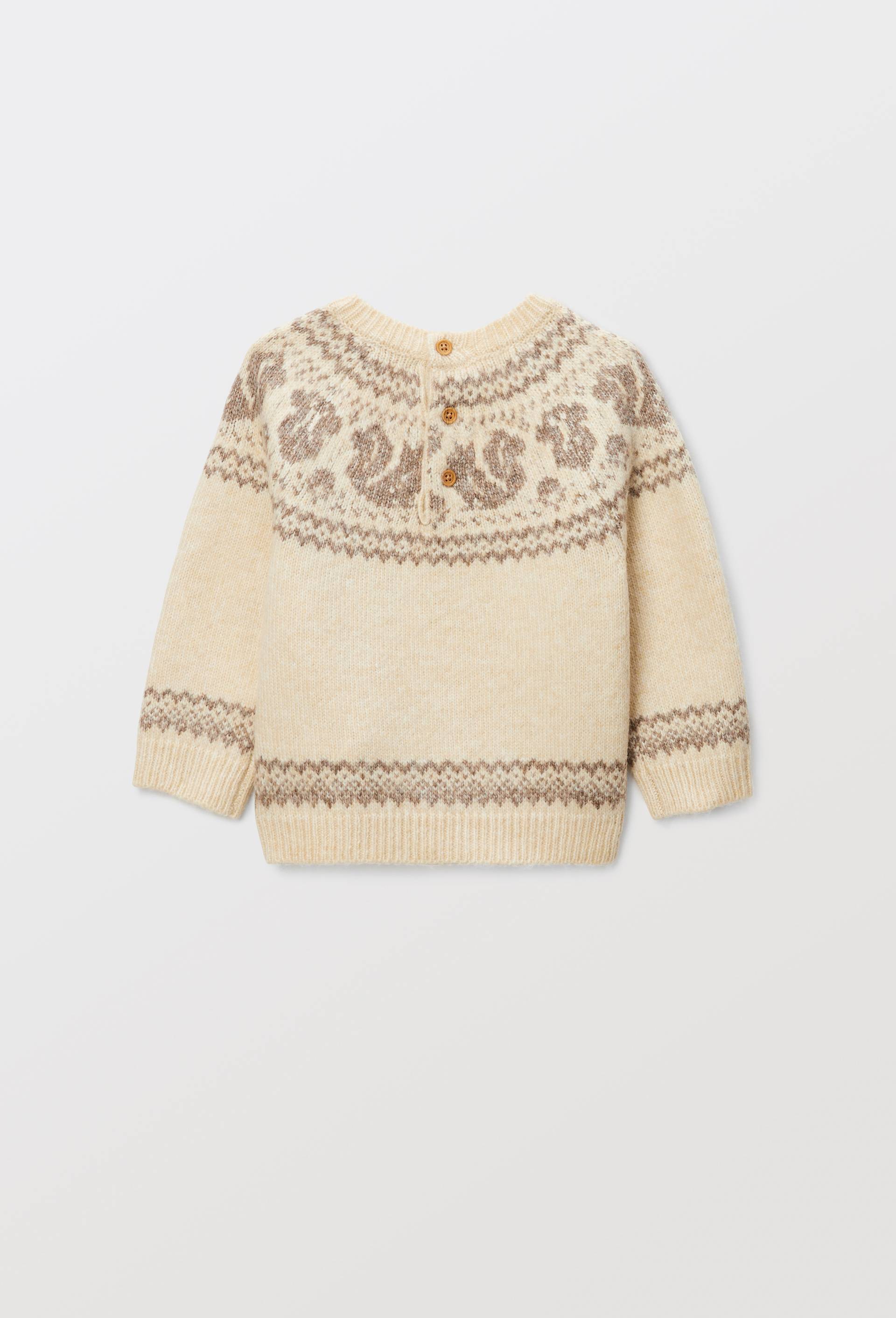 Pull jacquard imprim&eacute;, Beige clair, large image number 2