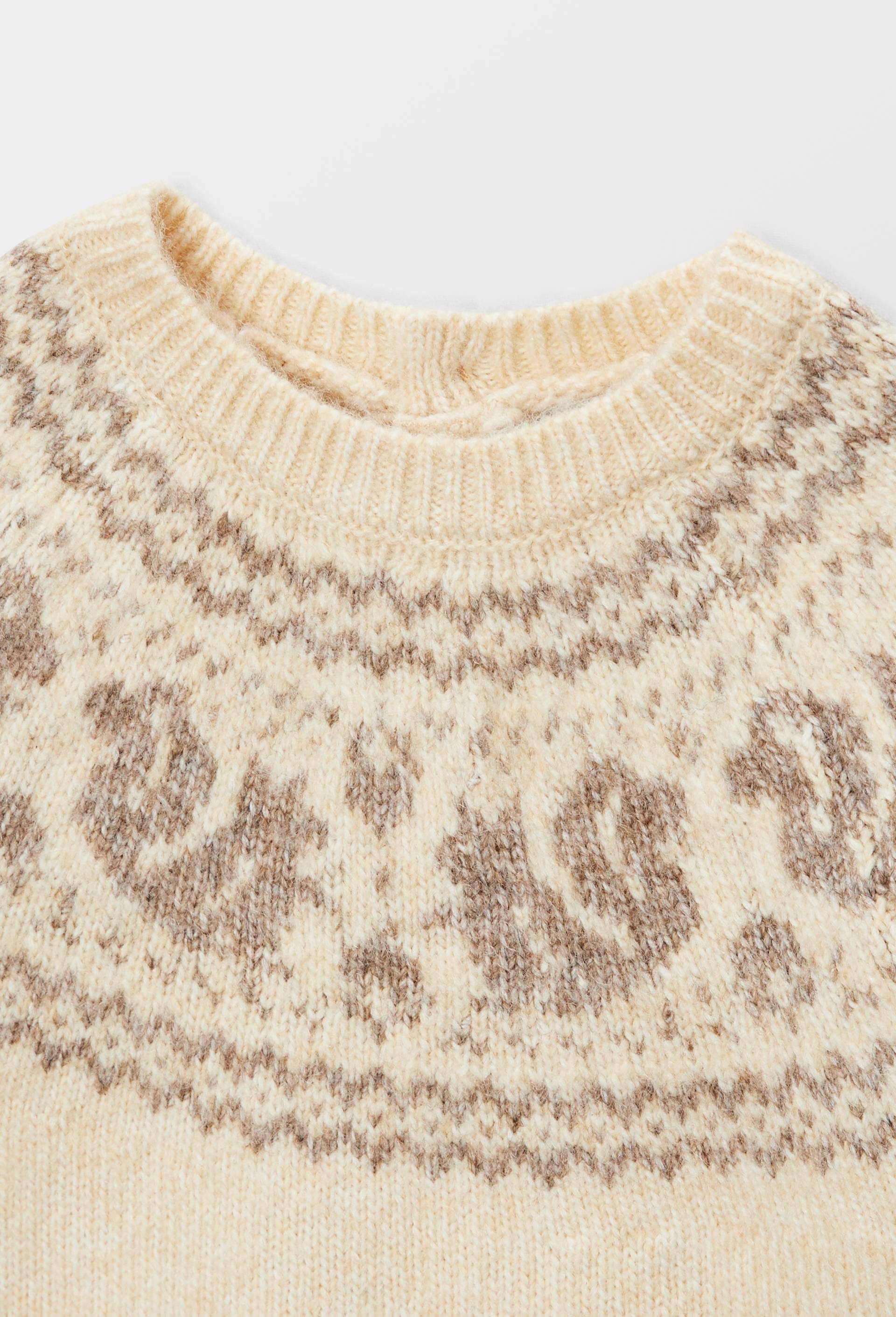 Pull jacquard imprim&eacute;, Beige clair, large image number 3.0