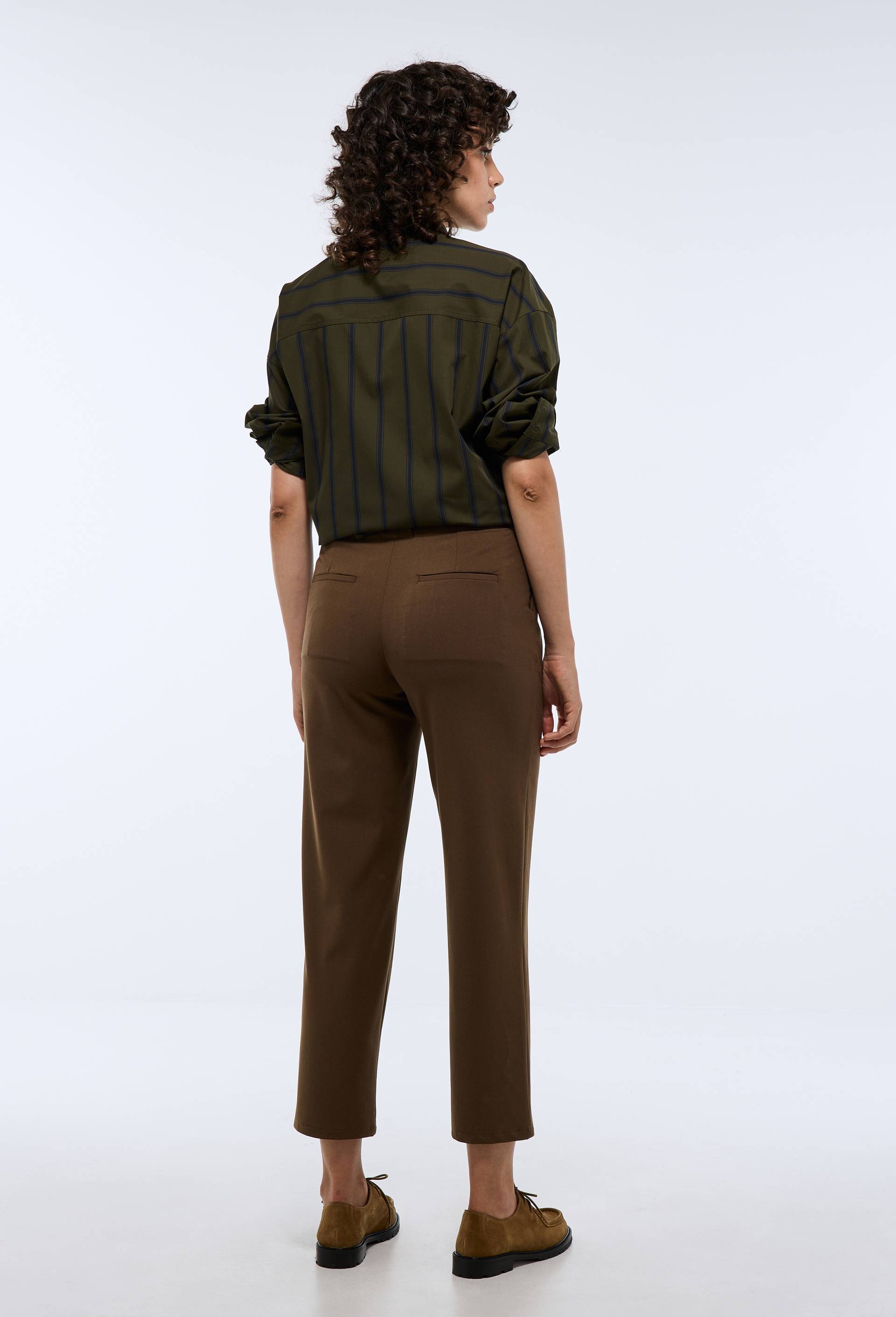 Pantalon droit taille haute, Brun, large image number 1.0