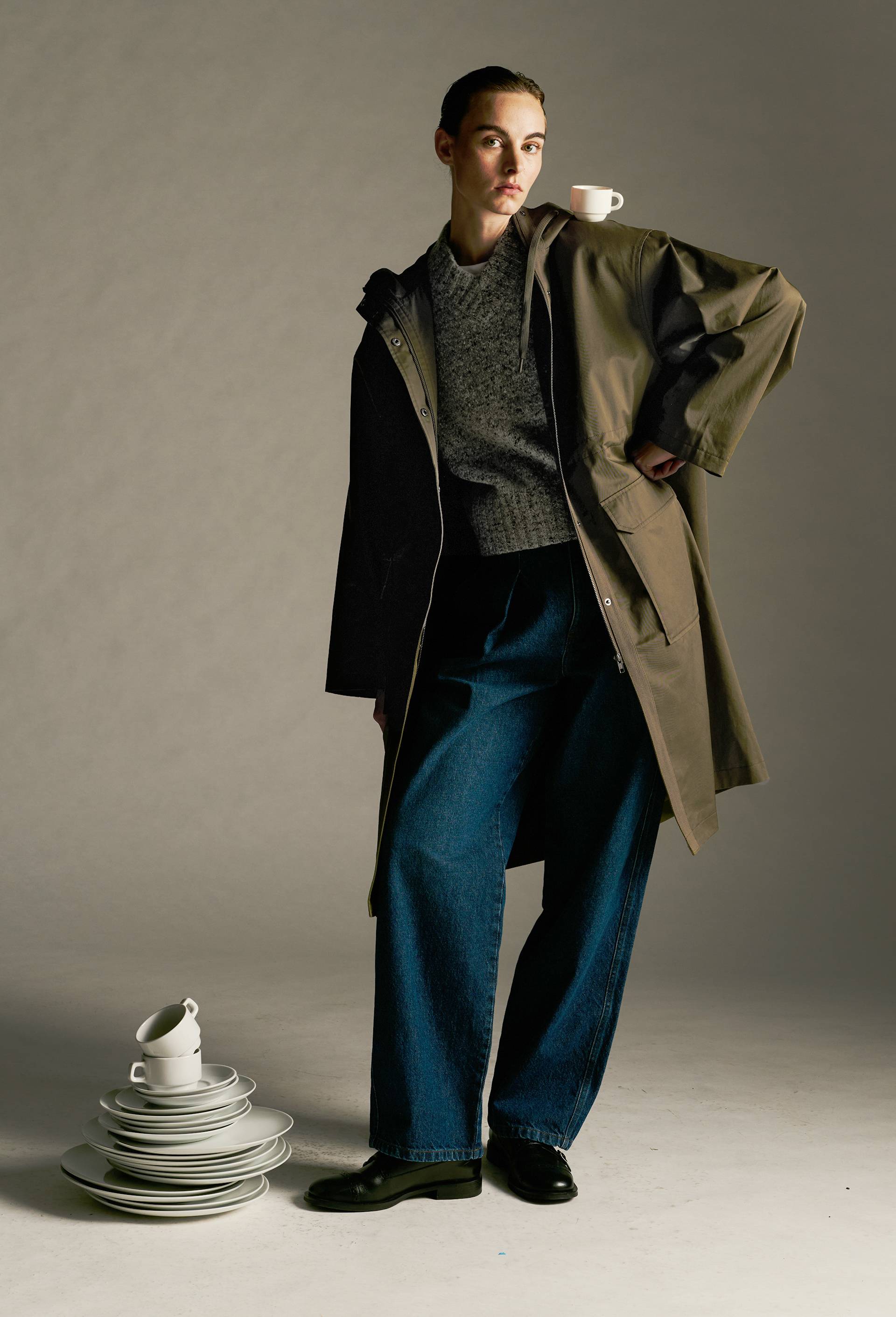 Parka fine à capuche VERT FONCE pour femme MONOPRIX