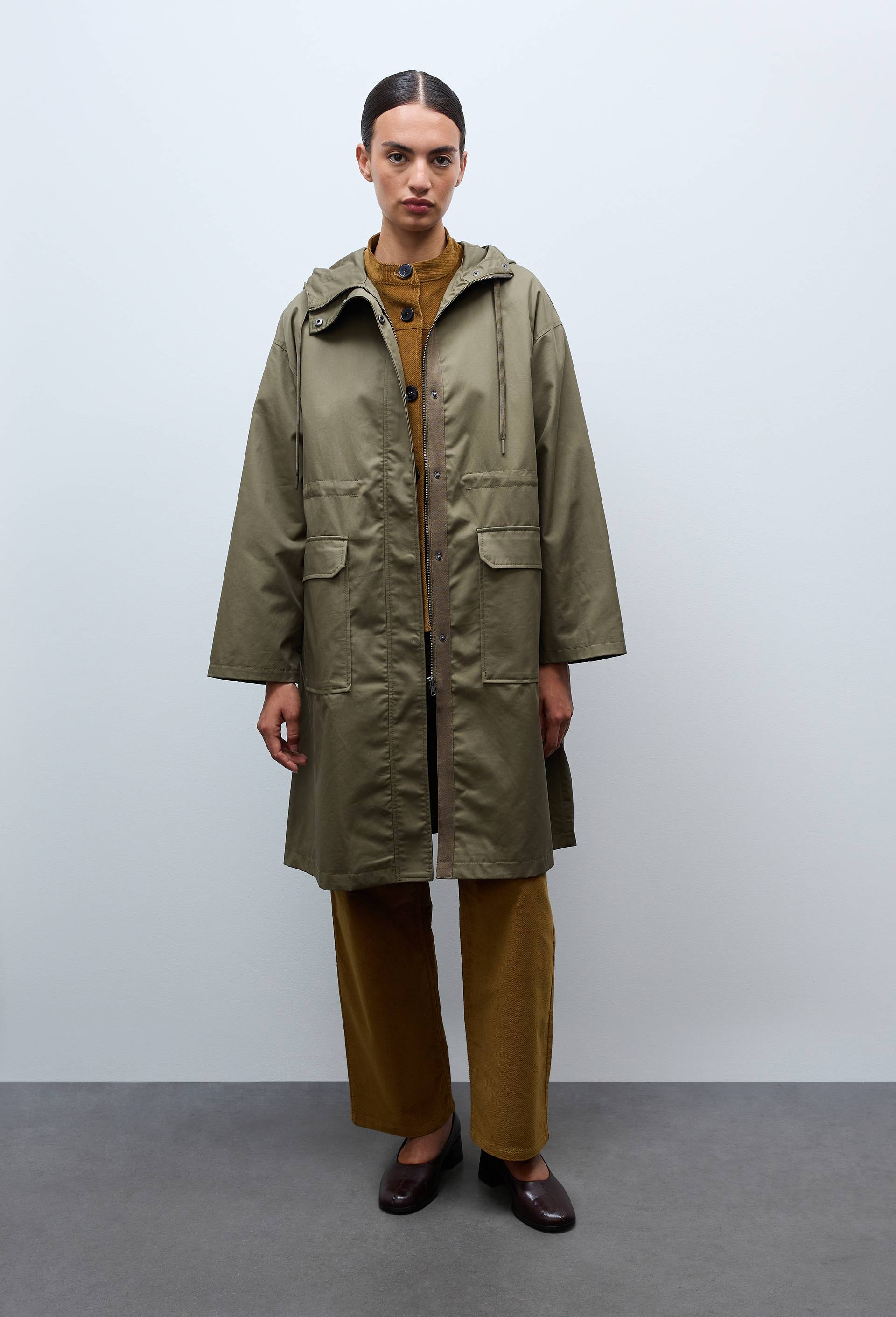 Parka fine &agrave; capuche, Vert fonc&eacute;, large image number 0.0
