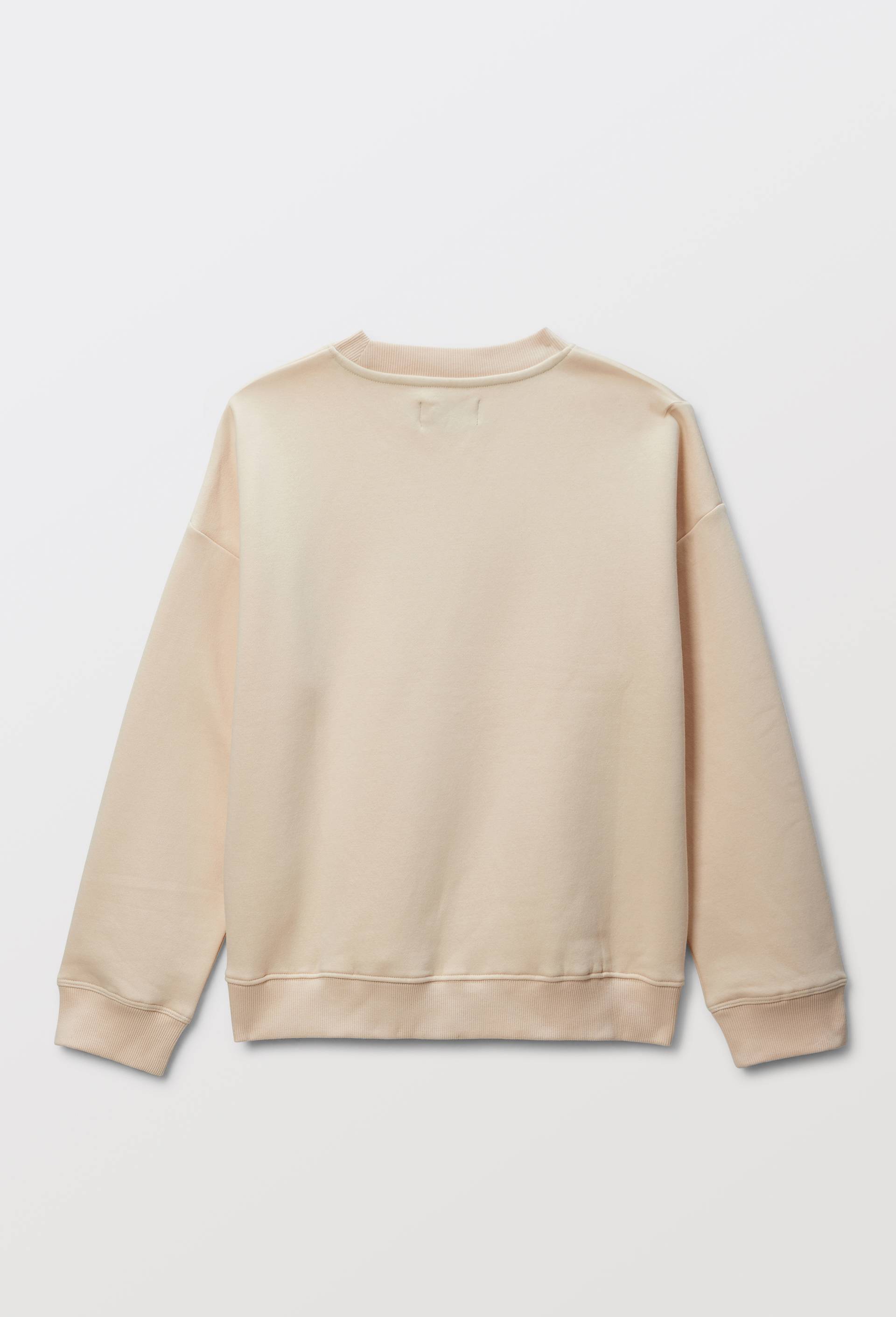 Sweat col rond imprim&eacute; en coton BIO GOTS, Beige clair, large image number 2.0
